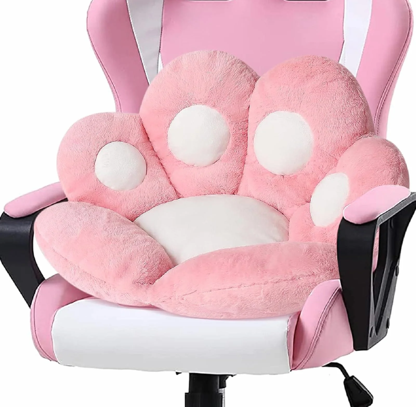 Poduszka z kocią łapą, kawaii, poduszka na krzesło, urocze rzeczy, podkładka do siedzenia, wygodna, leniwa sofa, biurowa poduszka podłogowa, na krzesła gamingowe, dekoracja pokoju (różowa, 70 x