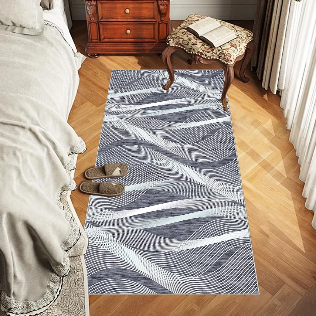 Dywan kuchenny, nadający się do prania, chodnik do przedpokoju, antypoślizgowy chodnik na korytarz, 120 x 430 cm, niskie runo, wycieraczka podłogowa, chłonny chodnik do przedpokoju, sypialni, łazienki