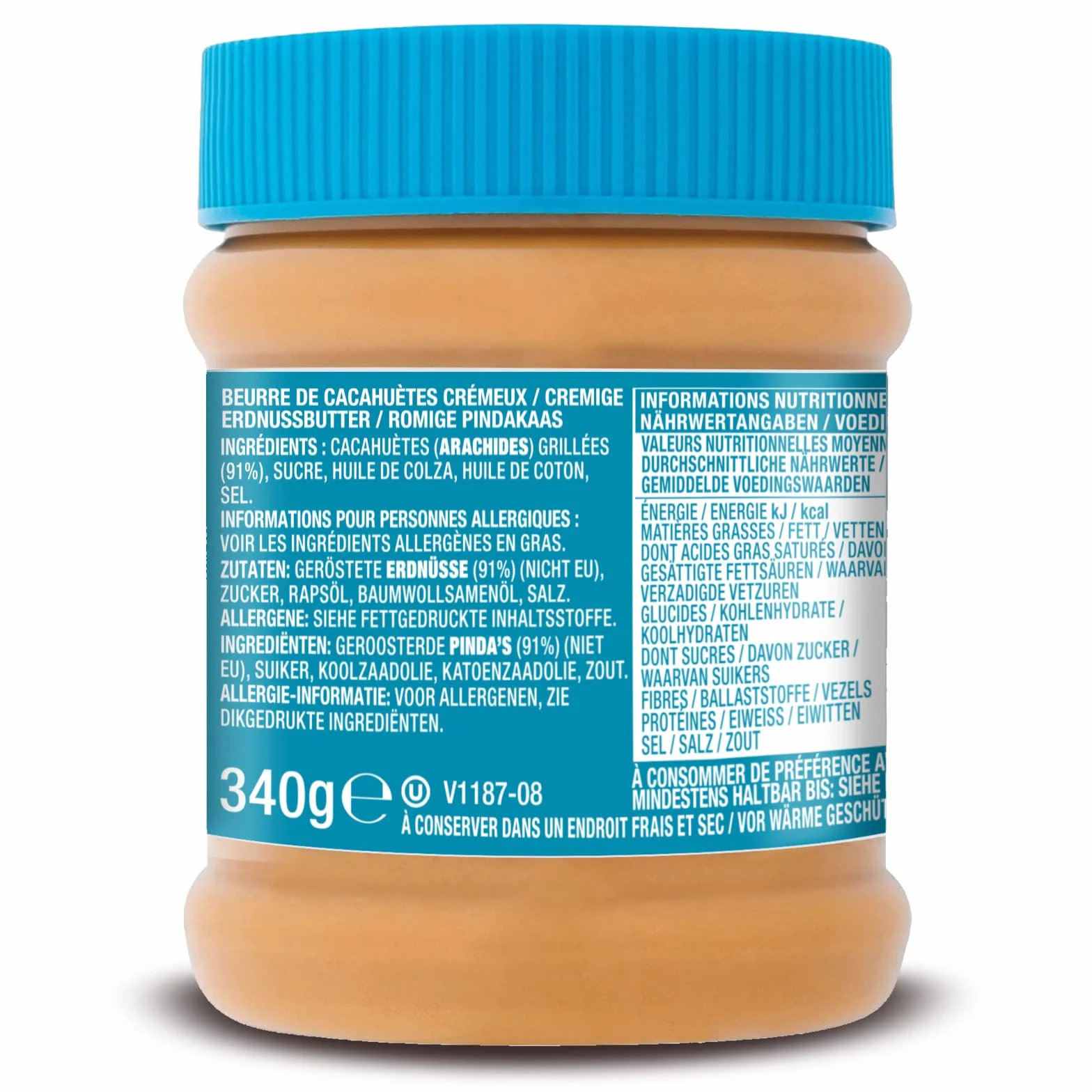 SKIPPY 2 x 340 g masło orzechowe "kremowe" masło orzechowe bez oleju palmowego bardzo gładkie i 91% orzeszki ziemne bez kawałków pyszne masło orzechowe o pełnym i kremowym smaku
