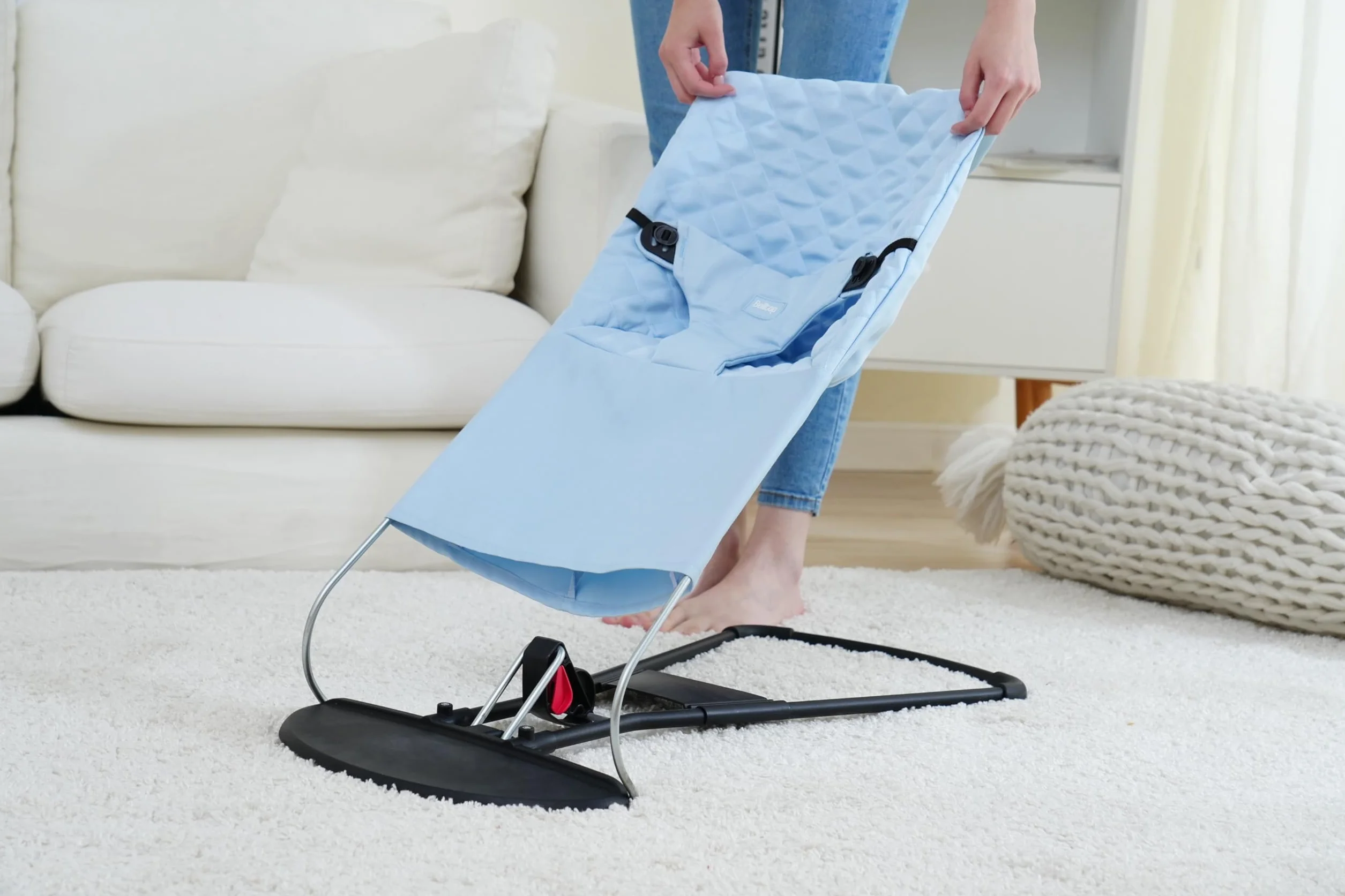 Pokrowiec na leżak dla niemowląt. Pokrowiec na leżak kompatybilny z BabyBjörn Balance Soft i Bliss. Ergonomiczny pokrowiec na hamak: hipoalergiczny poliestru - Jasnoniebieski