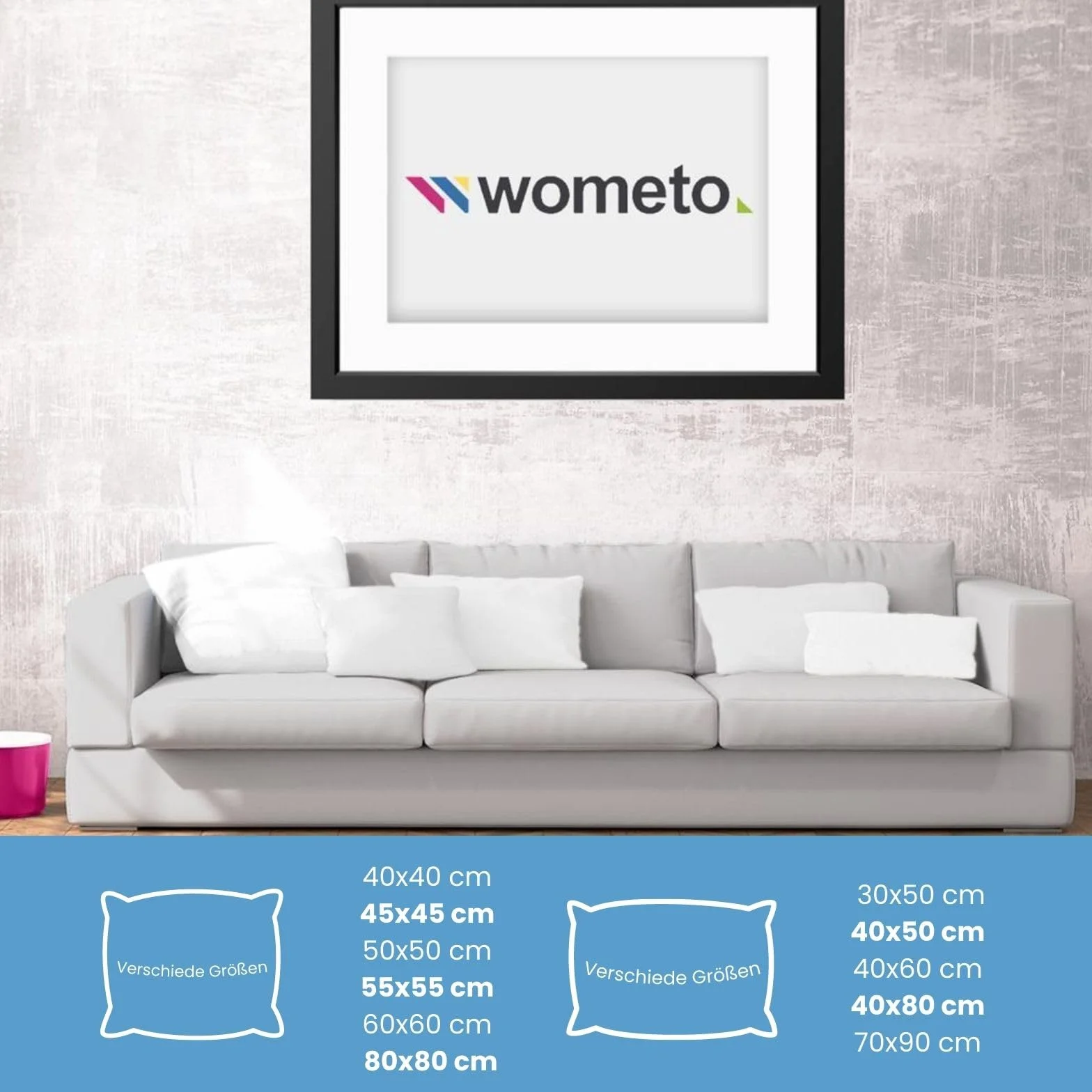 wometo Zestaw 2 poduszki z pierza 100% pióra 45x45-500g Oeko-TEX poduszka na sofę, wypełnienie do poduszki, poszewka z bawełny, biała/poduszka wewnętrzna/wypełnienie do poduszki/małe poduszki pod
