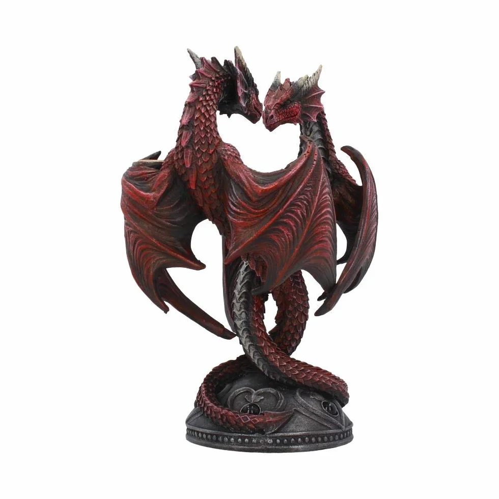 Nemesis Now Dragon Heart Anne Stokes Valentine Edition świecznik 23 cm czerwony, żywica, jeden rozmiar