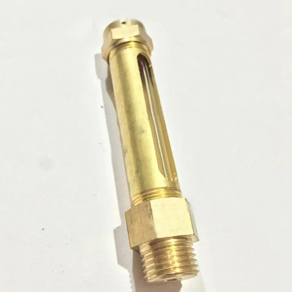 Oil Level Indicator, Length 80/100/150/200mm M10 M12 M16 1/4" 3/8" 1/2" BSP Lube Devices Brass Oil Level Gauge Indicator Sight Glass for Lathes Sump 1PC(Length 100mm,1/2")