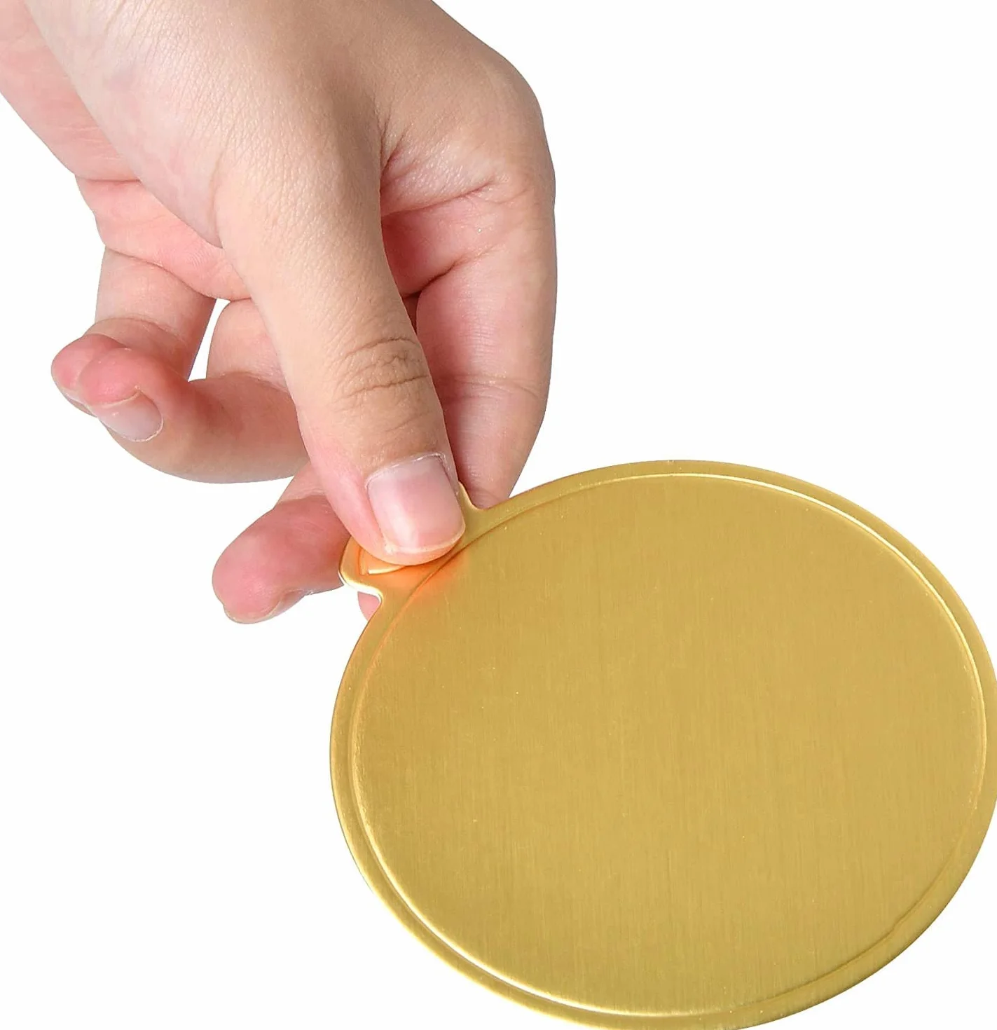 PIQIUQIU 100 SZTUK 8 cm Mousse Cake Boards Złoty papier Cupcake Deser Wyświetlacz Taca Płaska Taca Ciasto Okrągły