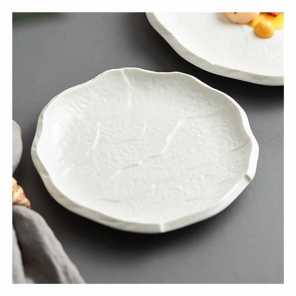 Talerz jadalny, biały talerz zachodni stek talerz obiadowy talerz warzywny domowa ceramiczna zastawa stołowa talerz śniadaniowy, talerze kuchenne, jeden kolor 20 cm