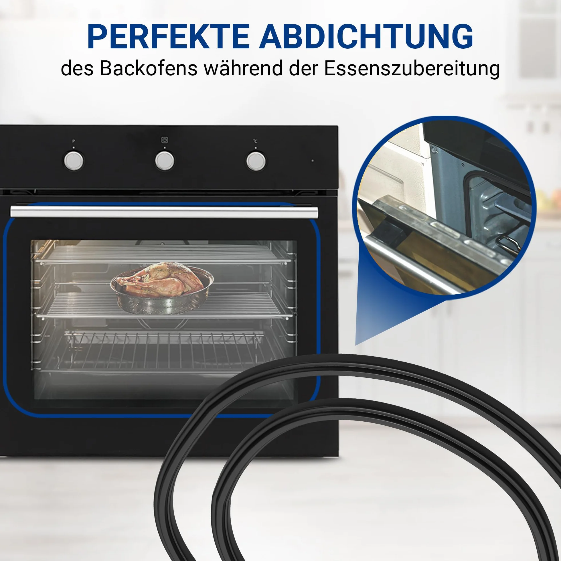 VIOKS Uszczelka do drzwi zamiennik do Ariston C00081579 i Whirlpool 48200022703 - Indesit Creda Whirlpool uszczelka do drzwi piekarnika i piekarnika dookoła 4 haczyki