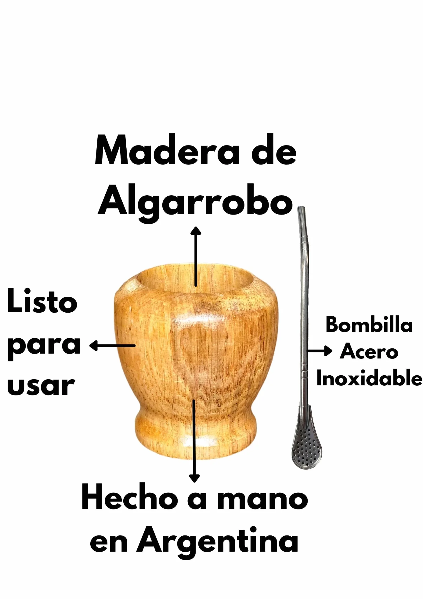 Argentyńskie ręcznie rzeźbione naturalne drewno chlebowe matowe z żarówką, Yerba Mate Gourd Cup, Mate Becher, Matte Cup