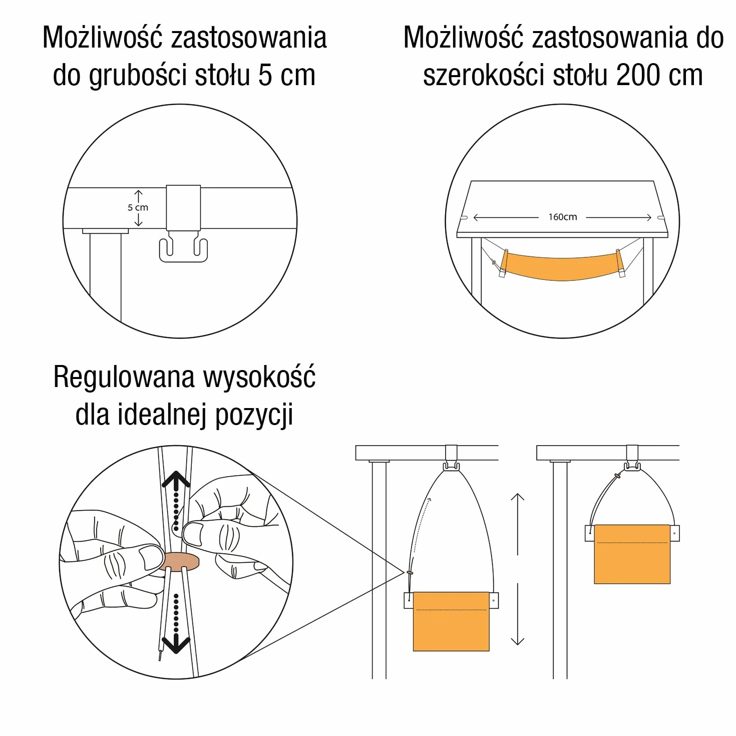 Amazy Hamak biurowy - Tkanina podpórka pod stopy do odpoczynku i odciążenia nóg w biurze (niebieska)