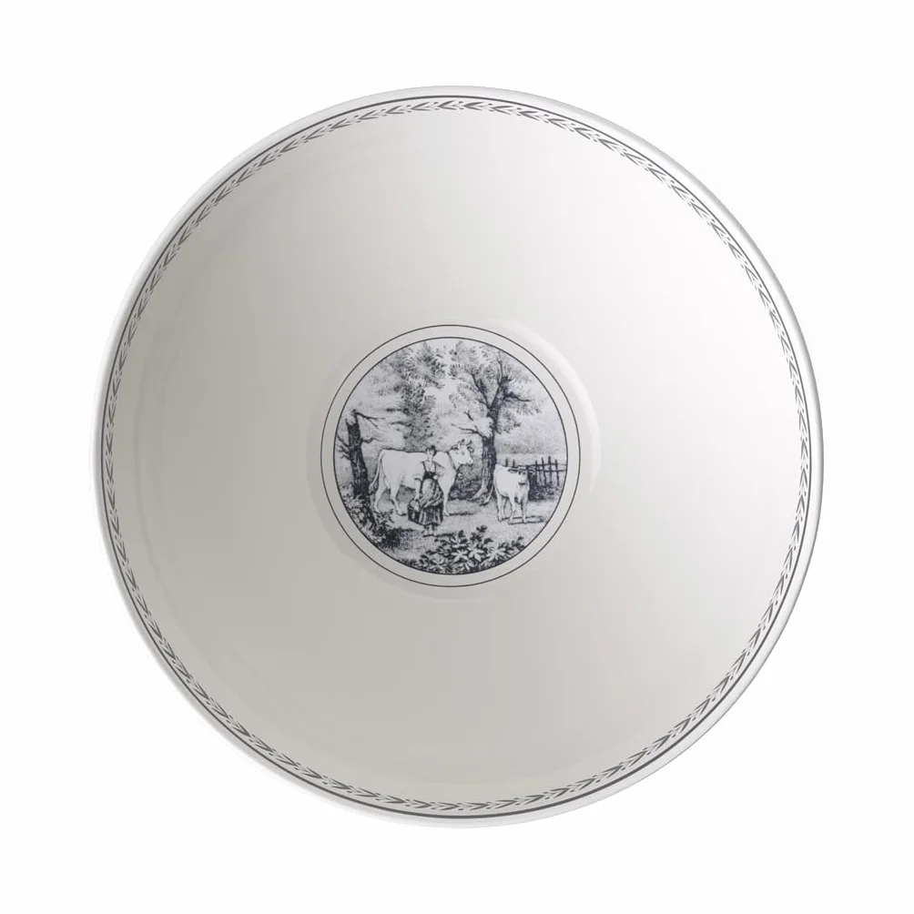 Villeroy & Boch Audun Ferme okrągła miska na warzywa, 18 cm, porcelana premium, biała/szara