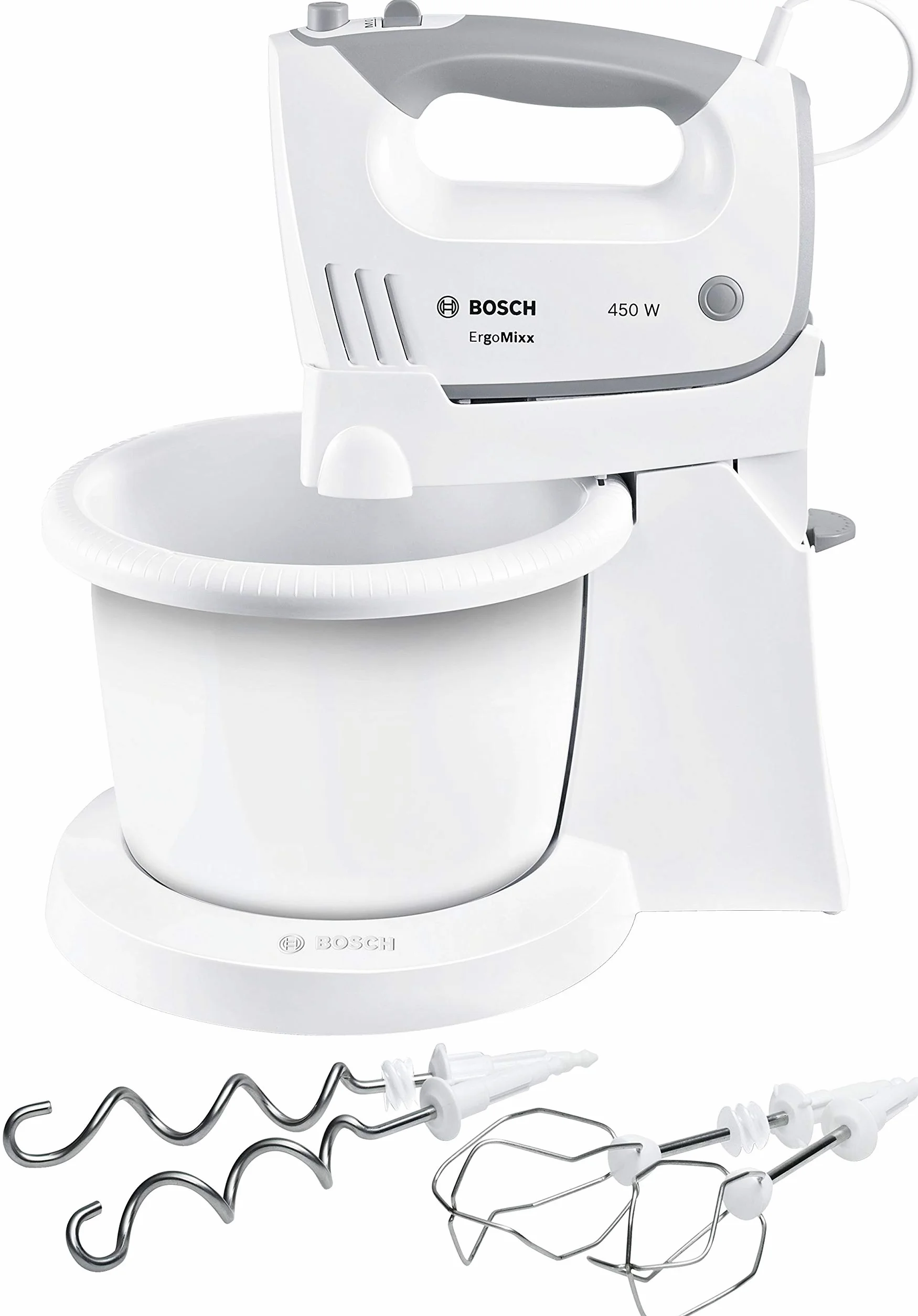 Bosch Mikser ręczny ErgoMixx MFQ36460, 450 W, uchwyt SoftTouch, stojak z misą obrotową