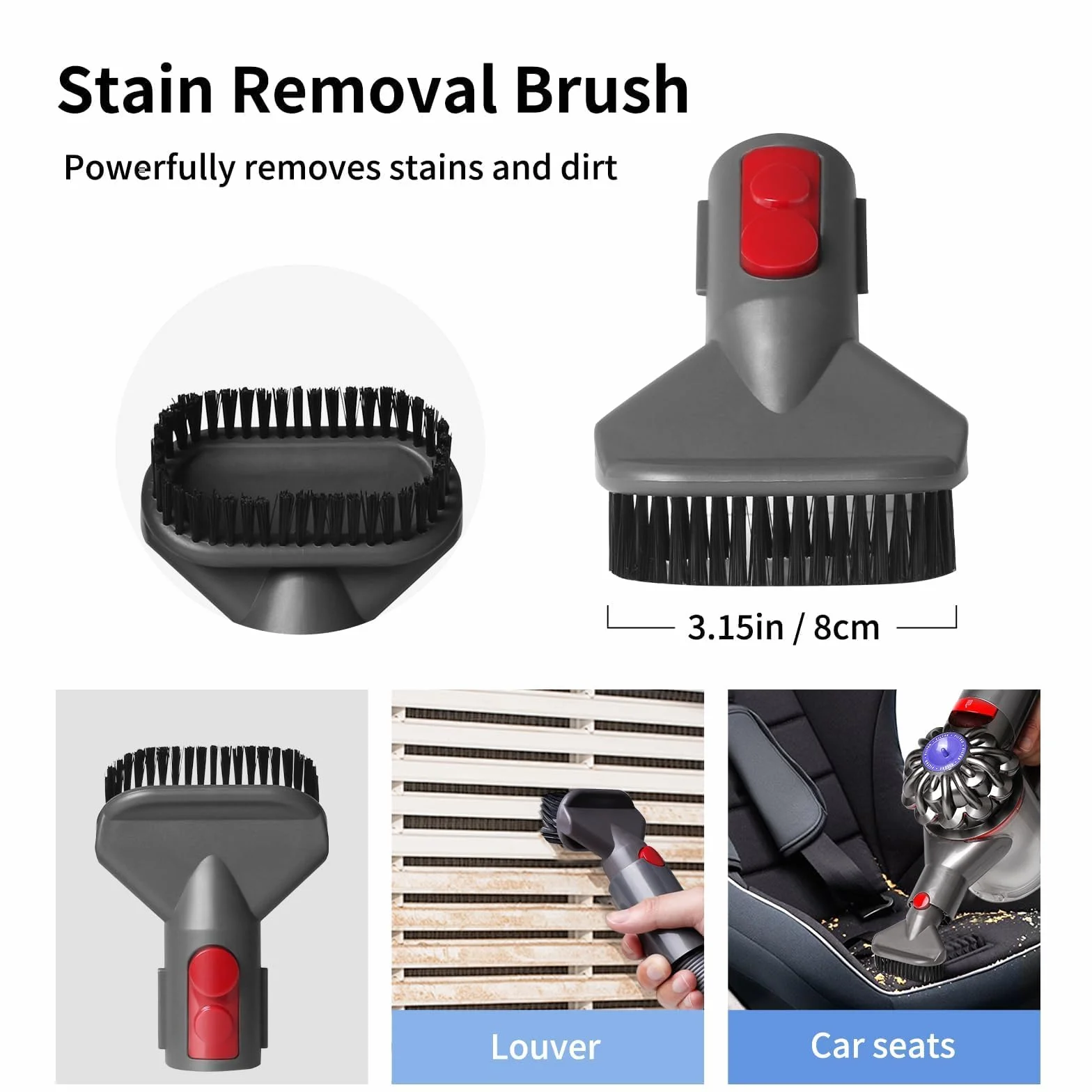 5-częściowy zestaw akcesoriów do odkurzacza Dyson, do Dyson V7, V8, V10, V11 i V15, części zamienne do odkurzacza Dyson, 3 głowice szczotki i 2 dysze do odkurzacza