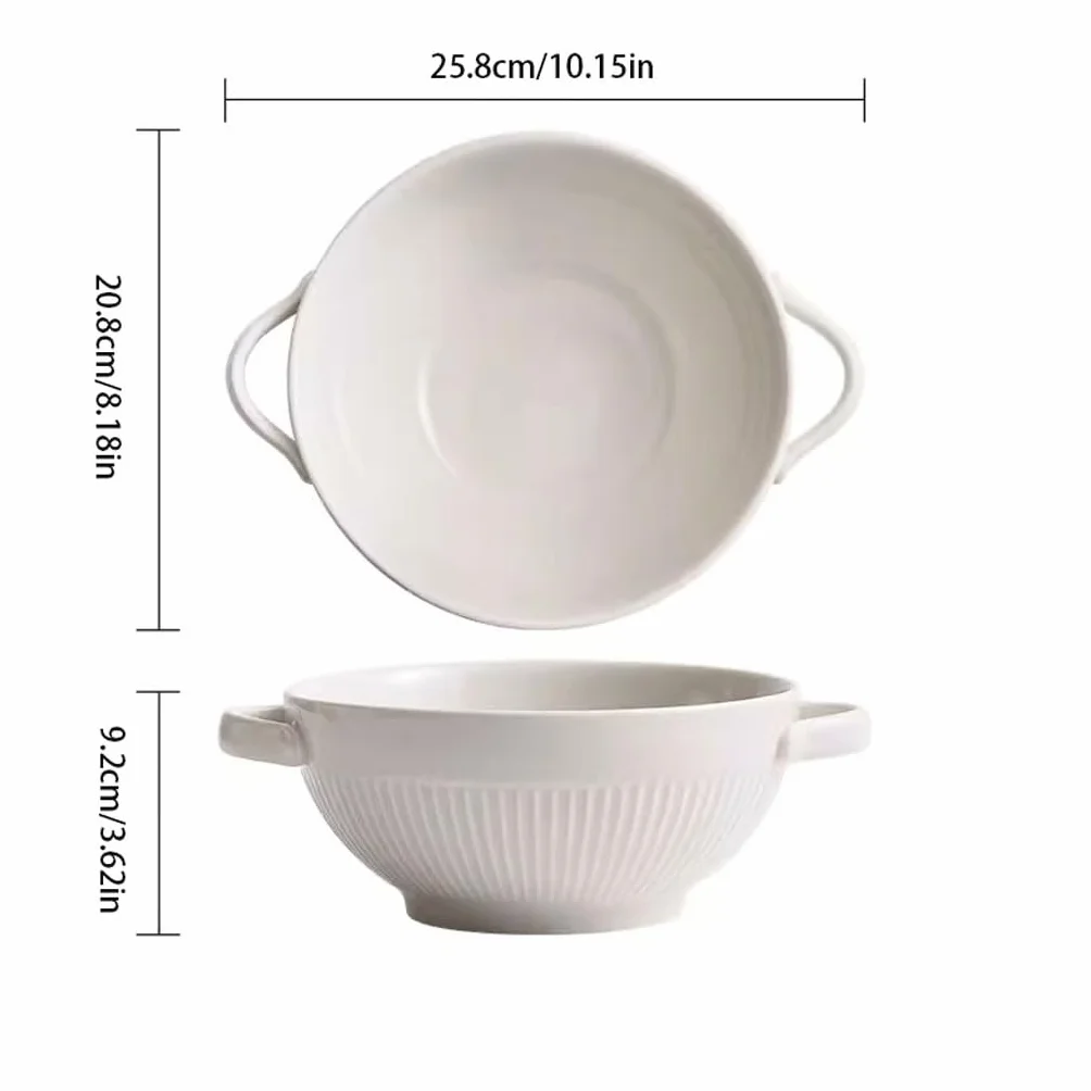 Miski ramen Miska na owoce Retro ceramiczna miska z podwójnymi uchami Miska domowa do szybkiej zupy z makaronem miska na owoce miska sałatkowa pojedyncza duża miska do zupy miska sałatkowa talerze