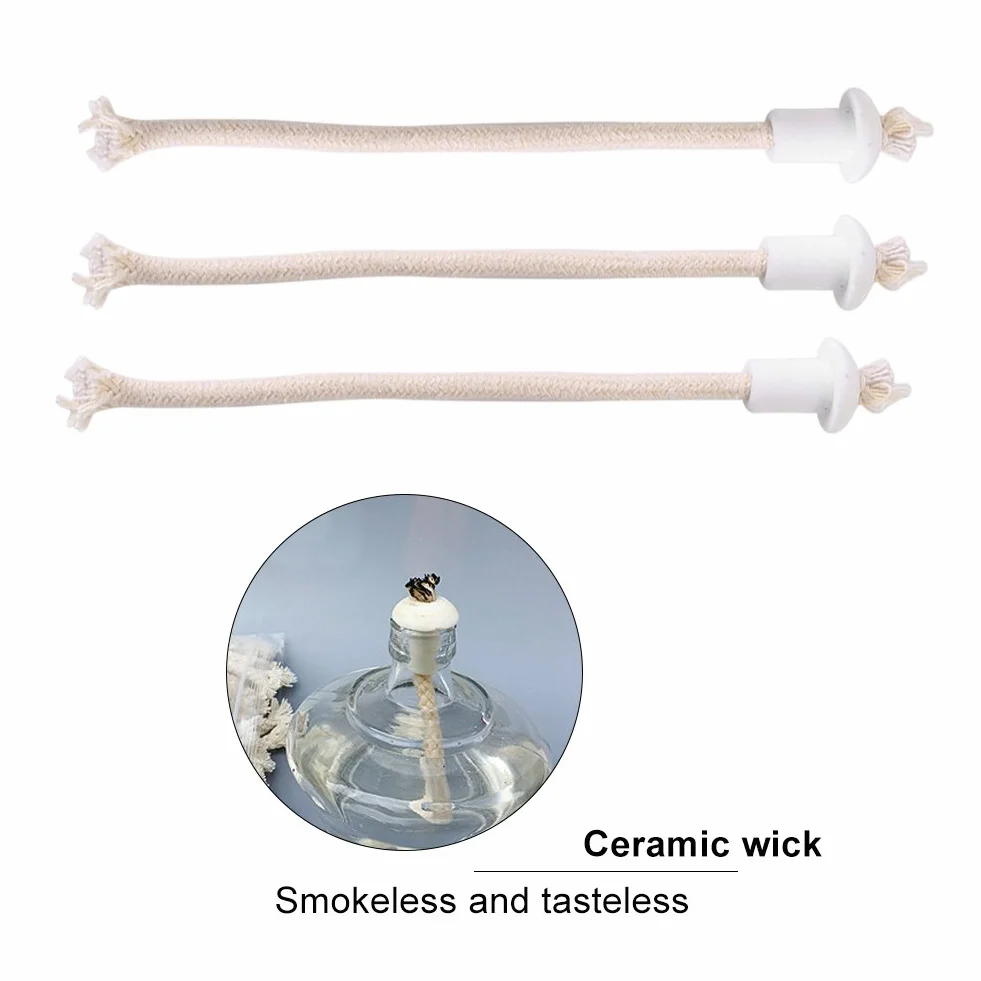 Jectse 7 szt. knota lampy olejowej, bawełna, żaroodporne światło knotowe, zamiennik z uchwytami, latarka, knot, wrog, DIY, do butelki wina, impreza, świeca, olejowa, palnik ogrodowy