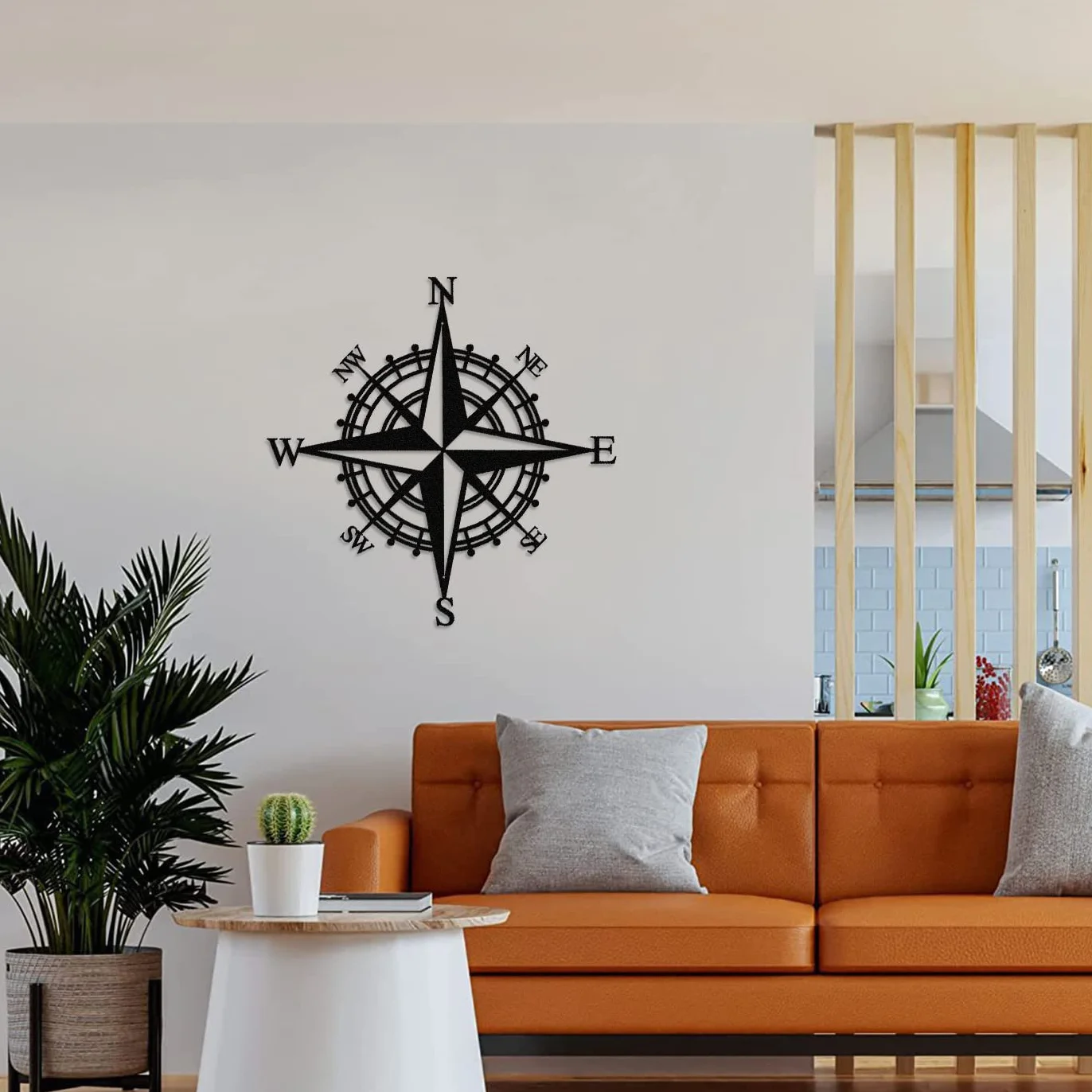 43cm Czarny Metalowy Kompas Dekoracyjny, Wall Art, do Dekoracji Ścian Pokój Dzienny, Biuro, Weranda, Ogród, Patio, Dekoracja Domu