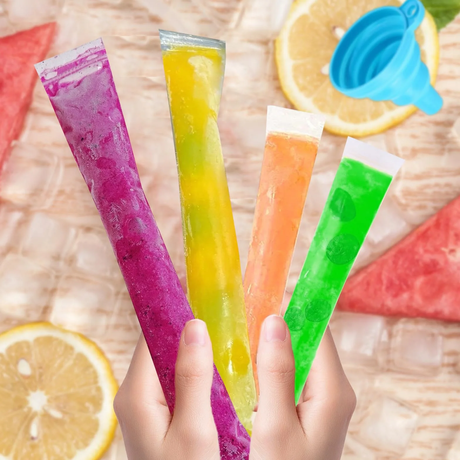 CHENYU 250 szt. jednorazowych toreb na lód z zamknięciem na torba lizaki lodowe, lodowe soki, jogurt, koktajle owocowe, DIY, 250