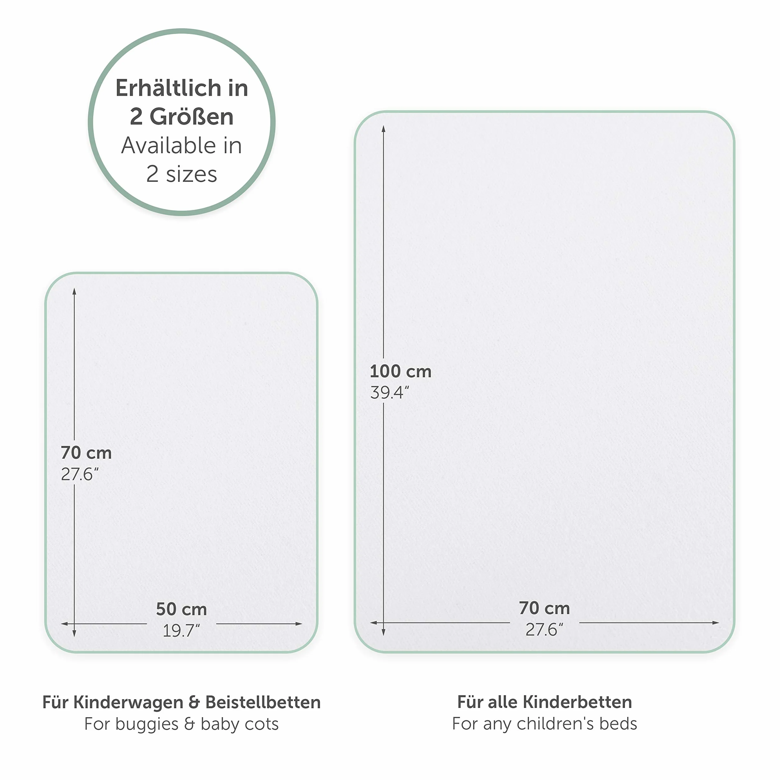 Laleni wodoodporna i oddychająca podkładka ochronna 70x100 cm dla niemowląt | Molton bawełniana nakładka na materac | Ochraniacz na materac | Inkontynencyjna podkładka, podkładka do przewijania
