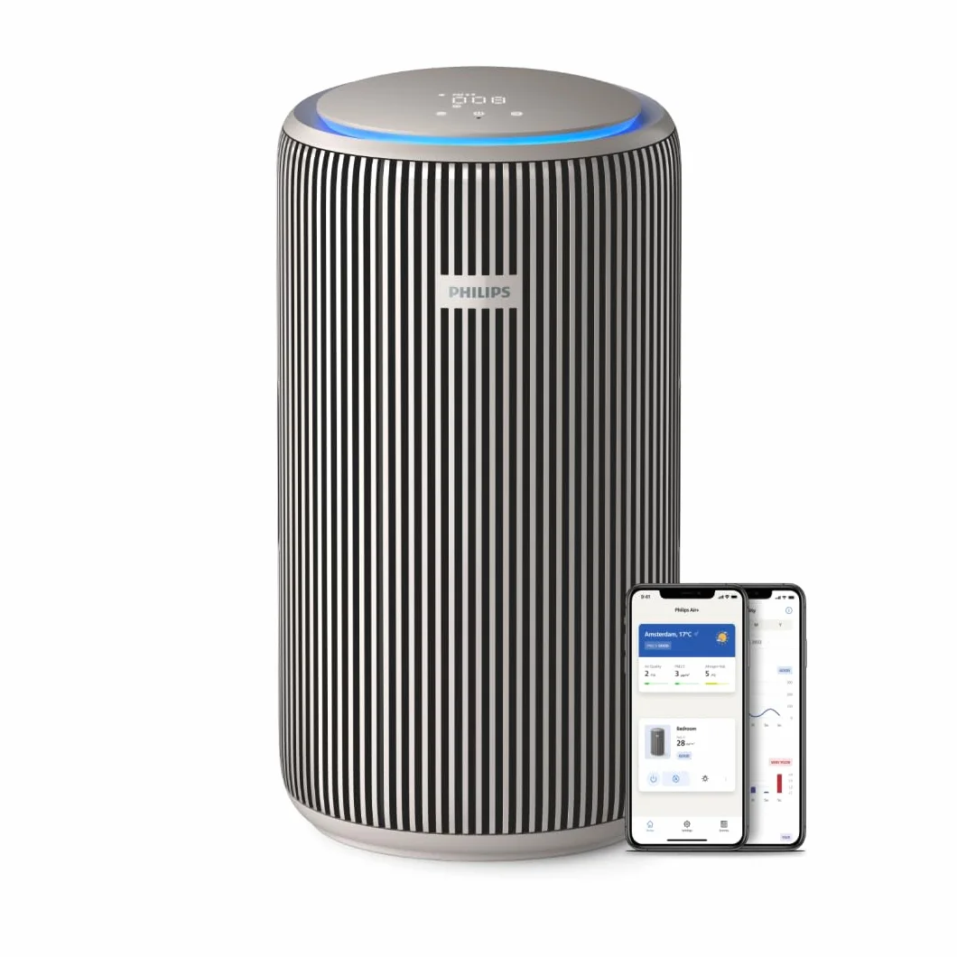 Philips Inteligentny Oczyszczacz Powietrza PureProtect z serii 3200, filtr HEPA i filtr z węglem aktywnym, CADR 500 m³/h dla pomieszczeń o powierzchni 130 m², ultracichy i energooszczędny(AC3210/12)