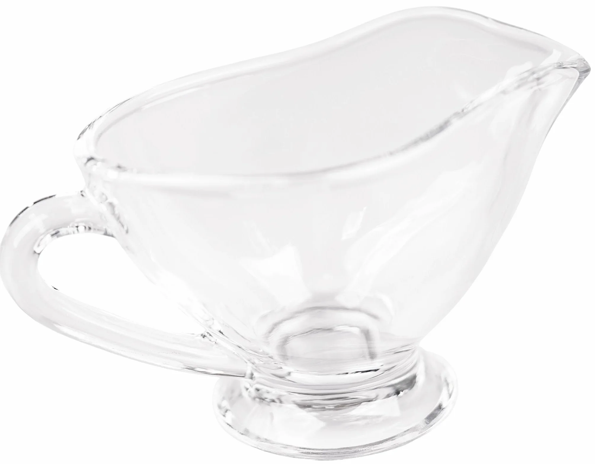 OMAGO® Szklana sosjerka 160 ml z uchwytem, przezroczyste naczynie do sosów i dipów, elegancki dzbanek stołowy