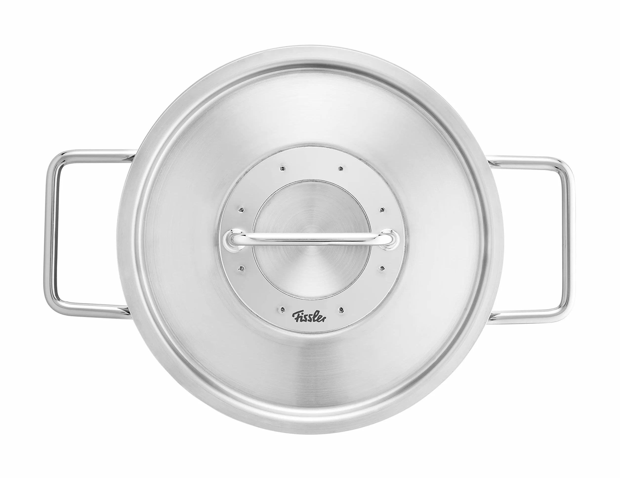 Fissler Pure Collection zestaw garnków ze stali nierdzewnej, 4-częściowy, garnki z metalową pokrywką (3 garnki, 1 garnek do pieczenia) – indukcja, duże