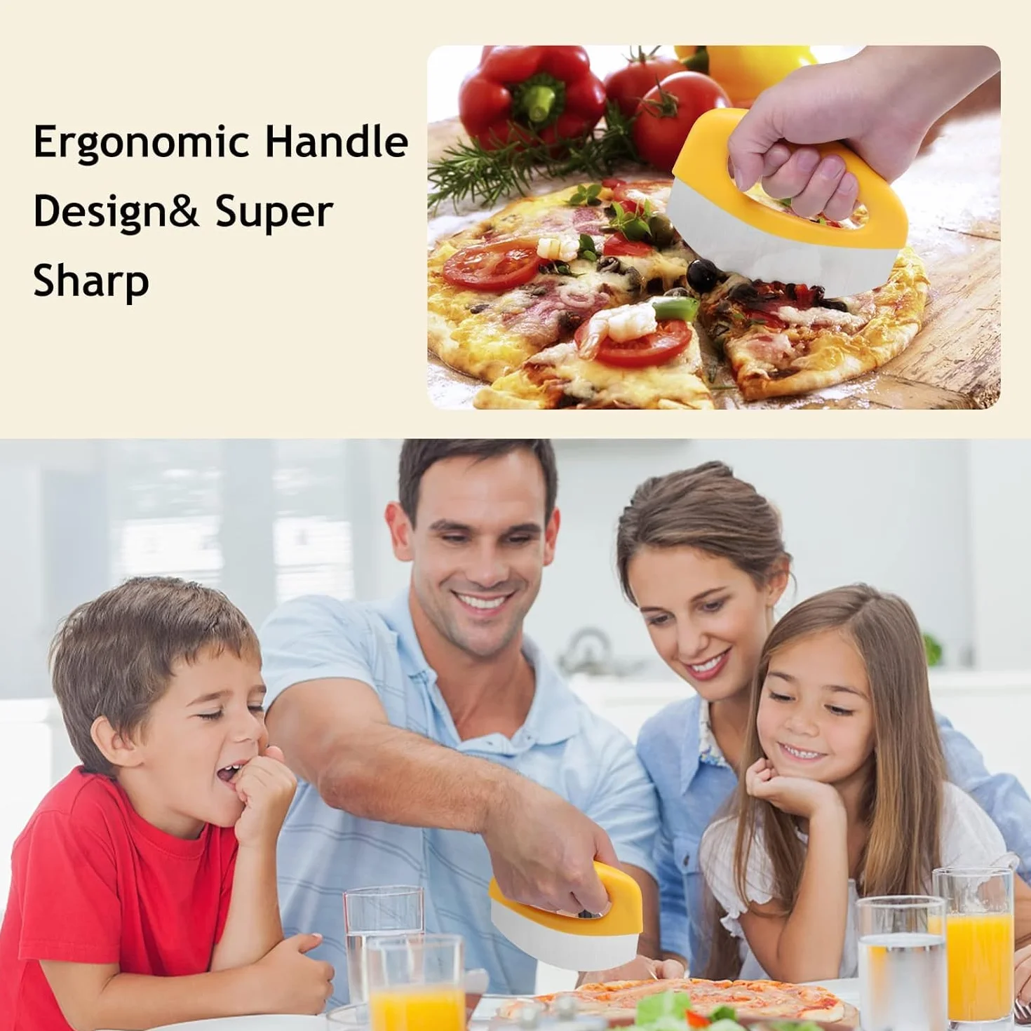 Profesjonalna krajalnica do pizzya ze stali nierdzewnej z pokrywką i kartą do ciasta, nóż do pizzya, akcesoria kuchenne (pomarańczowy)