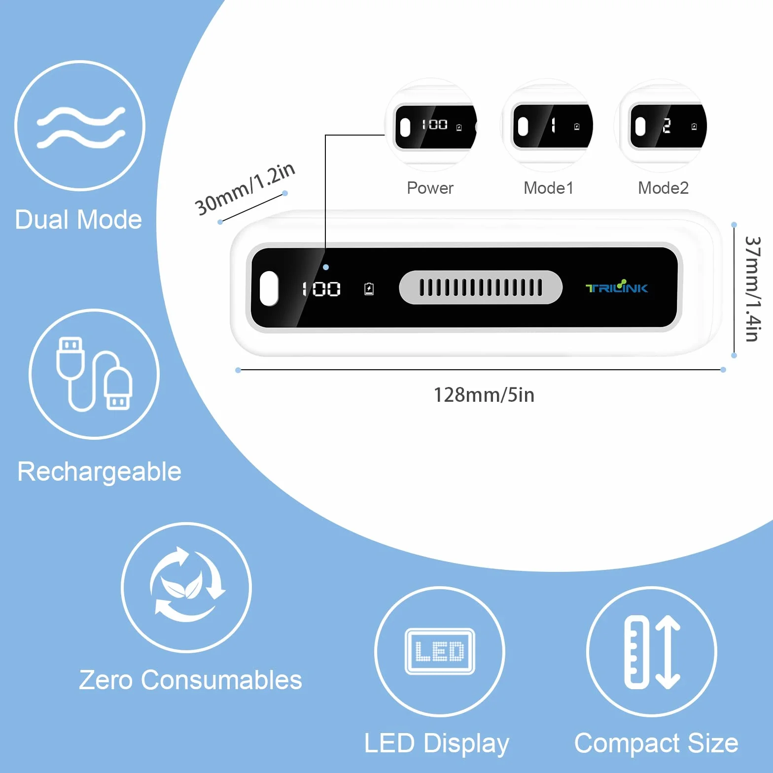 Mini USB dezodorant lodówka z Led Display, Rechargeable dezodorant lodówka, Eliminator zapachu lodówka, samochód, szafa, bardziej skuteczne niż soda oczyszczona i worki węgla drzewnego