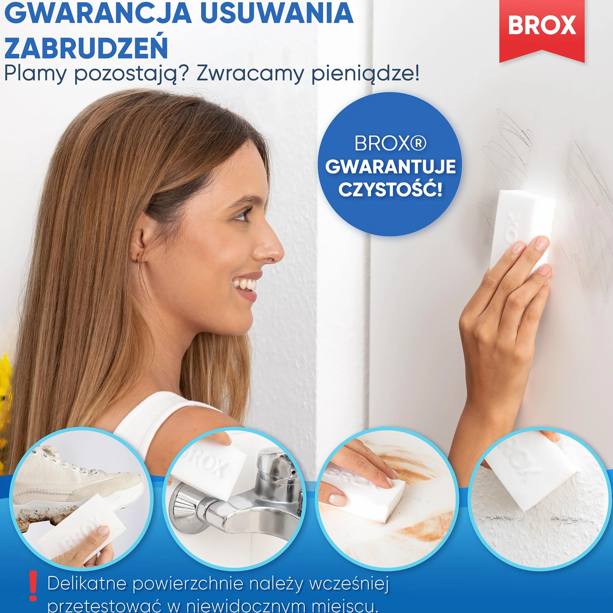 BROX® 18x Magiczna guma – Gąbki czyszczące – Guma do czyszczenia butów – Środek do czyszczenia butów – Magiczna gąbka do trampek, usuwa plamy i uporczywe zabrudzenia – Środek do usuwania plam