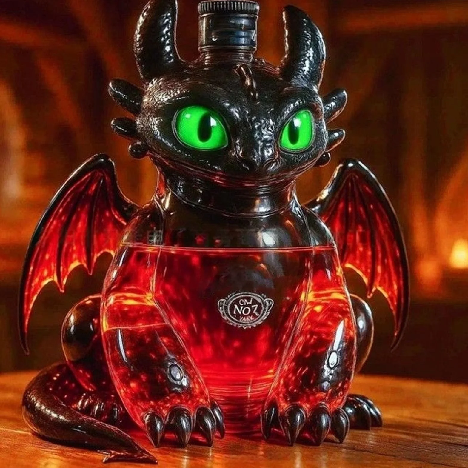 Karafka, 300 ml 3D latający dinozaur, figurka-dekanter do whisky, szklane ozdoby na butelki(E)