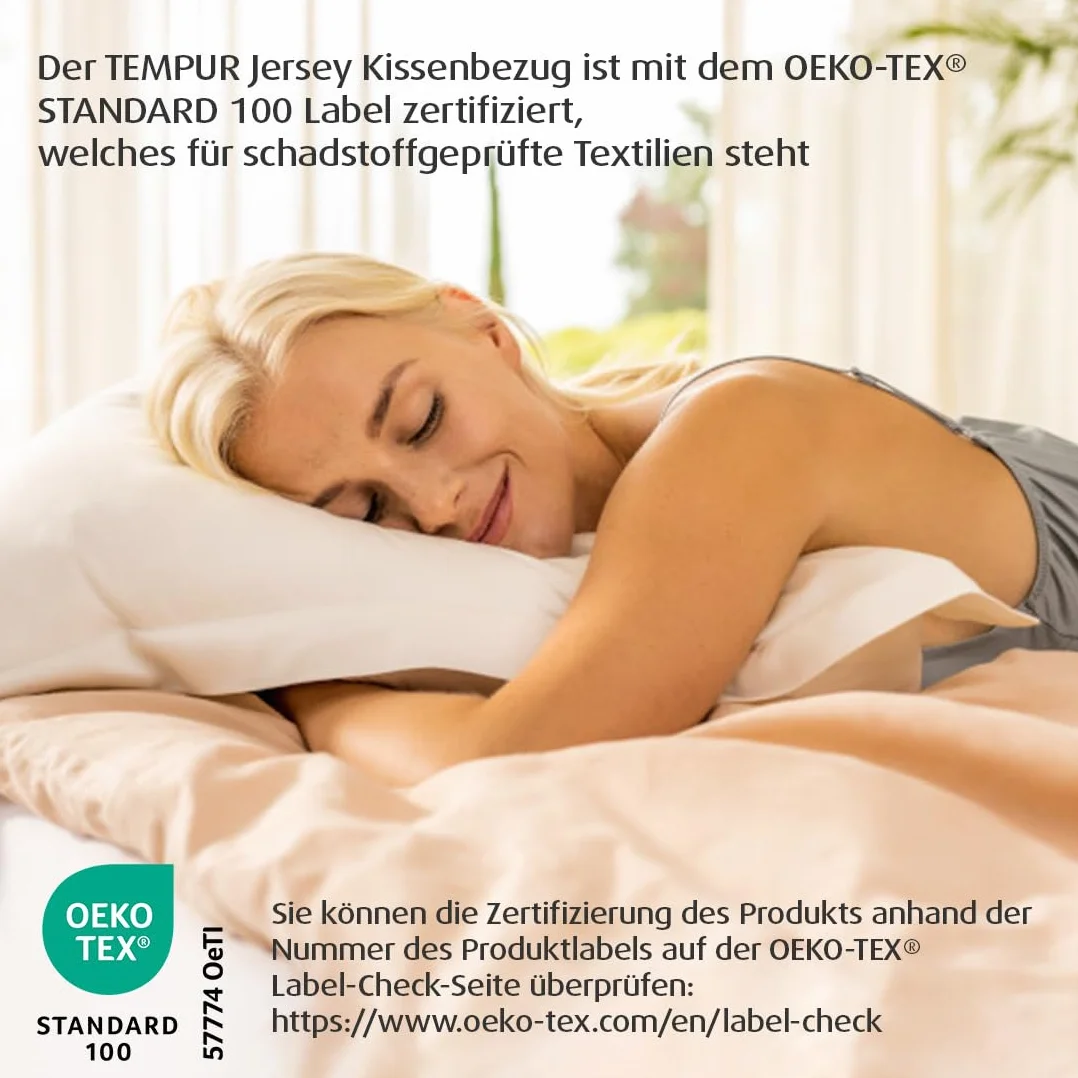 TEMPUR Poszewka na poduszkę z dżerseju dla ErgoPlus/oryginalna poduszka do spania, poszewka z gumką do spania, rozmiar uniwersalny (S/M/L/XL), niebieska