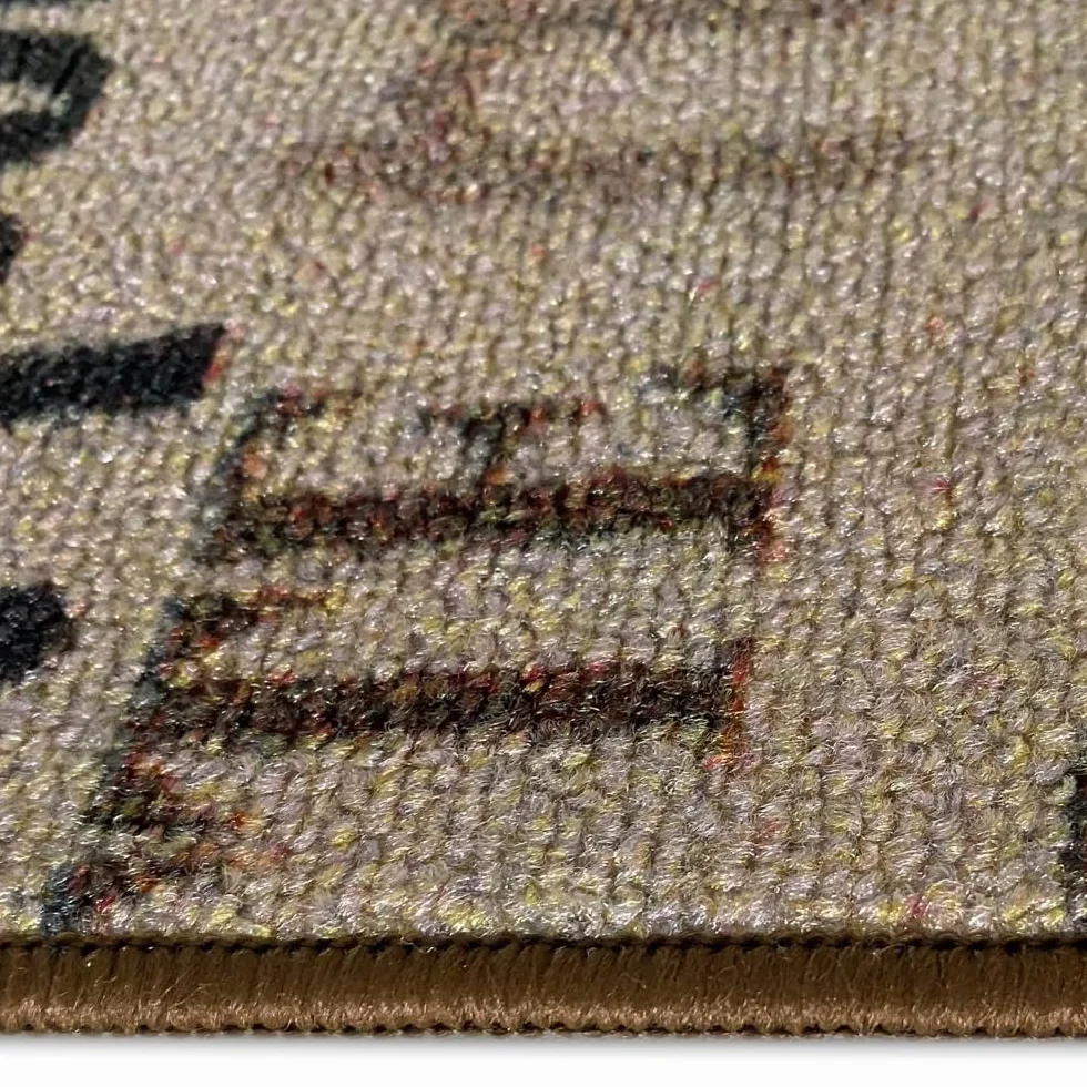 Teppich-Traum chodnik kuchenny w kolorze beżowym, z żelowym spodem i czarno-brązowym napisem Coffee Cappuccino Espresso Macchiato, 67 x 180 cm