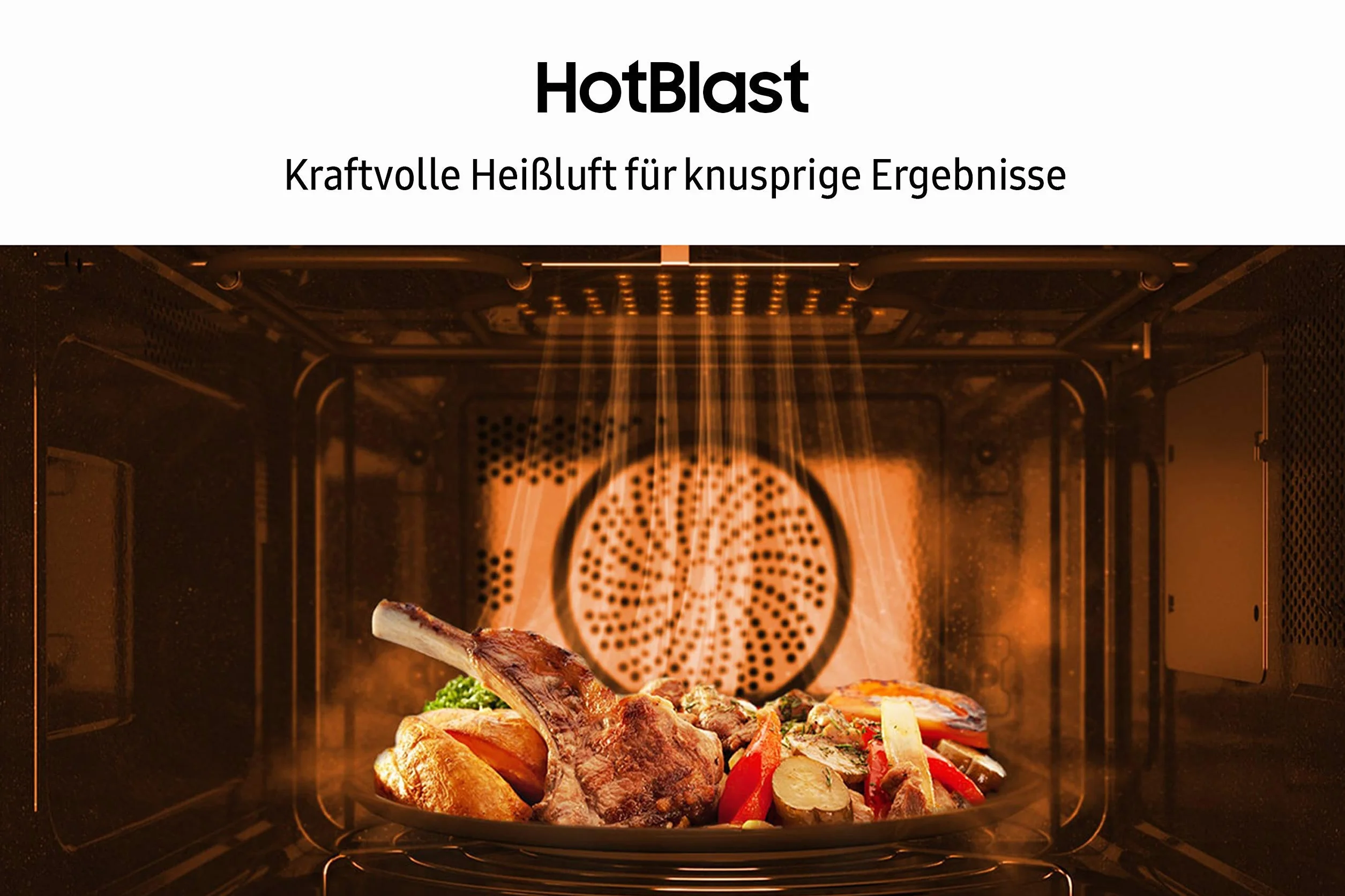 Samsung MC2BM6035CS/EG kuchenka mikrofalowa kombi z grillem i gorącym powietrzem, 900 W, 28 komora gotowania (bardzo duża), szerokość 51,7 cm, technologia HotBlast, SlimFry, srebrna