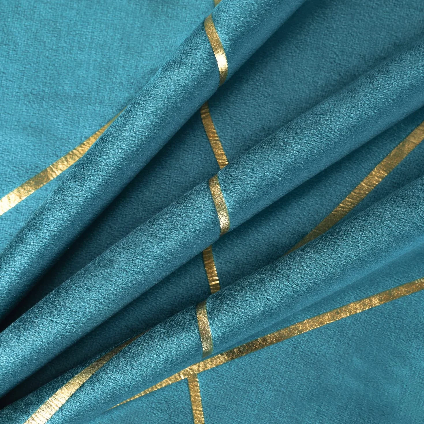 Zestaw 2 aksamitnych poszewek na poduszki 45 x 45 cm, niebiesko-zielone brązowienie, geometryczne, poszewki na poduszki, na sofę, łóżko
