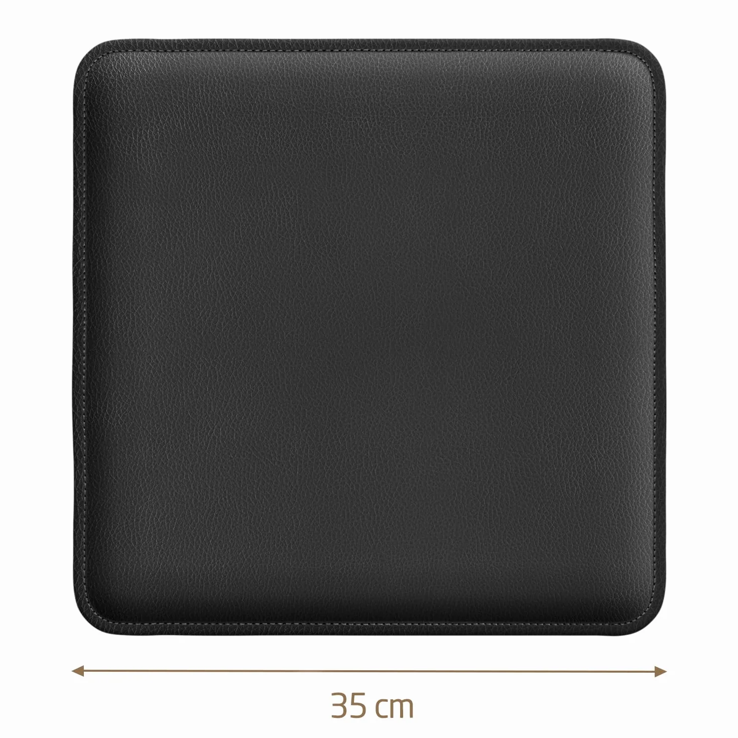 Miqio Designerska poduszka do siedzenia, dwustronna poduszka z filcu i sztucznej skóry, poduszka na krzesło 35 x 35 cm, zestaw 2 szt., nakładka na siedzisko i krzesło, jasnoszaro-czarna