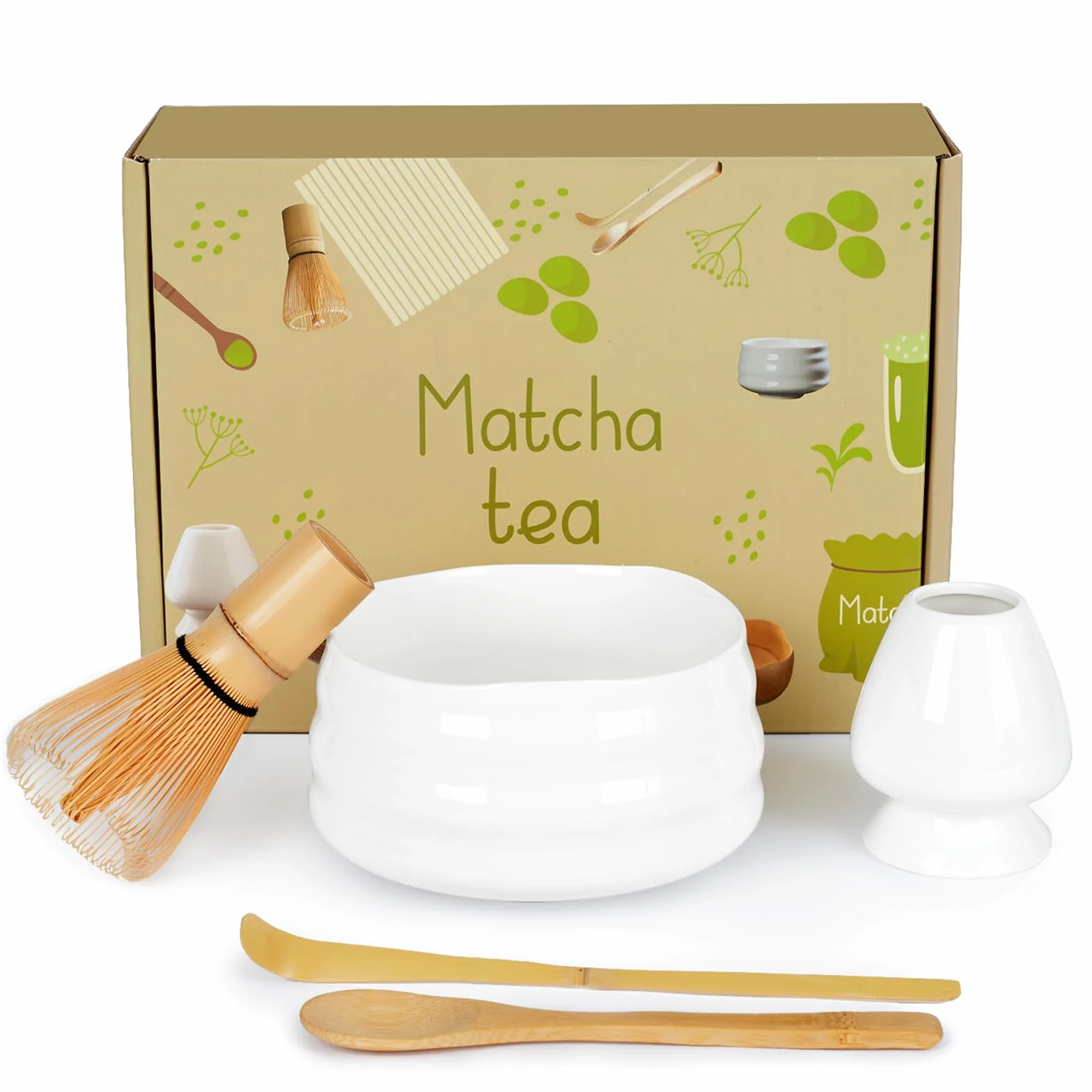 5-częściowy zestaw trzepaczki do matchy (Biały)