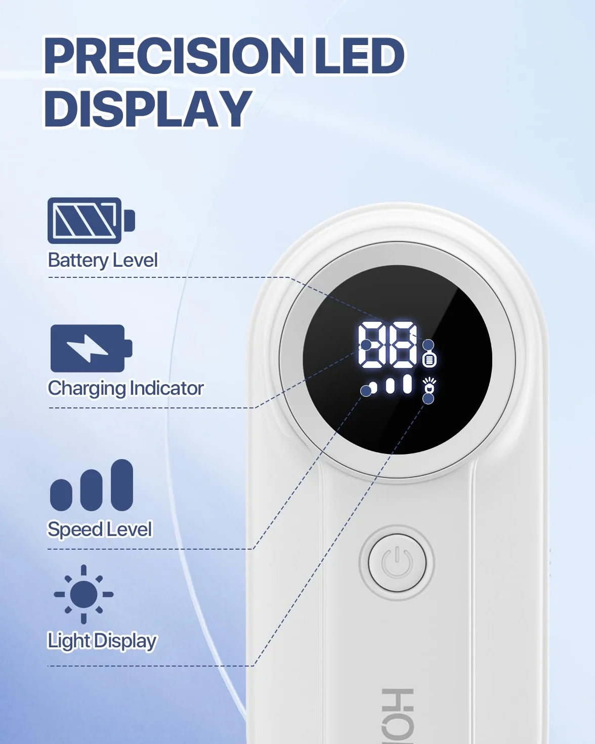 Golarka do Kłaczków, [Nowa wersja], Golarka do tkanin Homtronics z podświetleniem LED, ładowaniem USB, 3 regulowanymi ustawieniami, wyświetlaczem LED, dla wszystkich tkanin, odzieży, koców