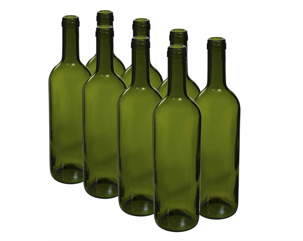 DIAH - butelki do wina ze szkła bordowy 0,75 l (750 ml) do produkcji wina domowego (8 x butelek z oliwek)
