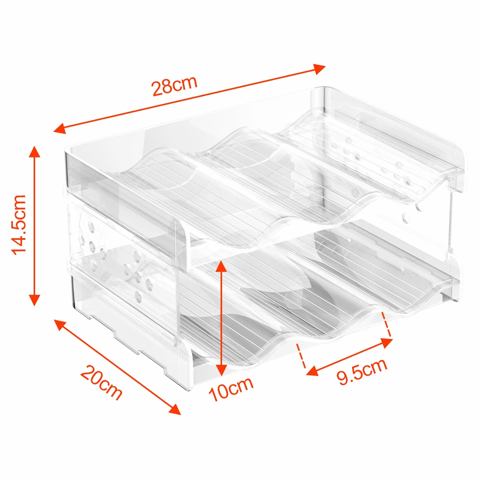 Relota Stojak na Wino Podwójna Warstwa Przezroczysty Uniwersalny