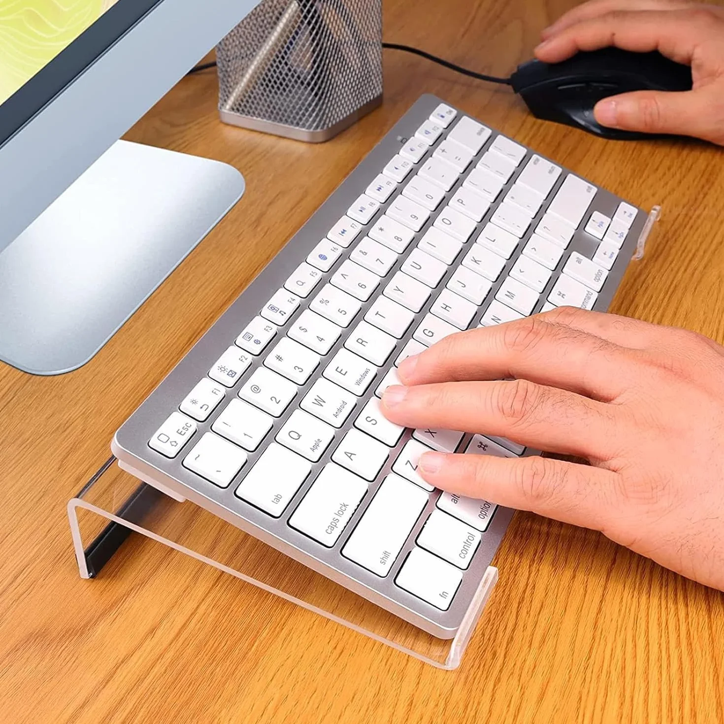 Podniesiony uchwyt na klawiaturę przezroczysty uchwyt na klawiaturę PC Akryl akcesoria komputerowe do gier Stojak na klawiaturę Ergonomiczny wzrost