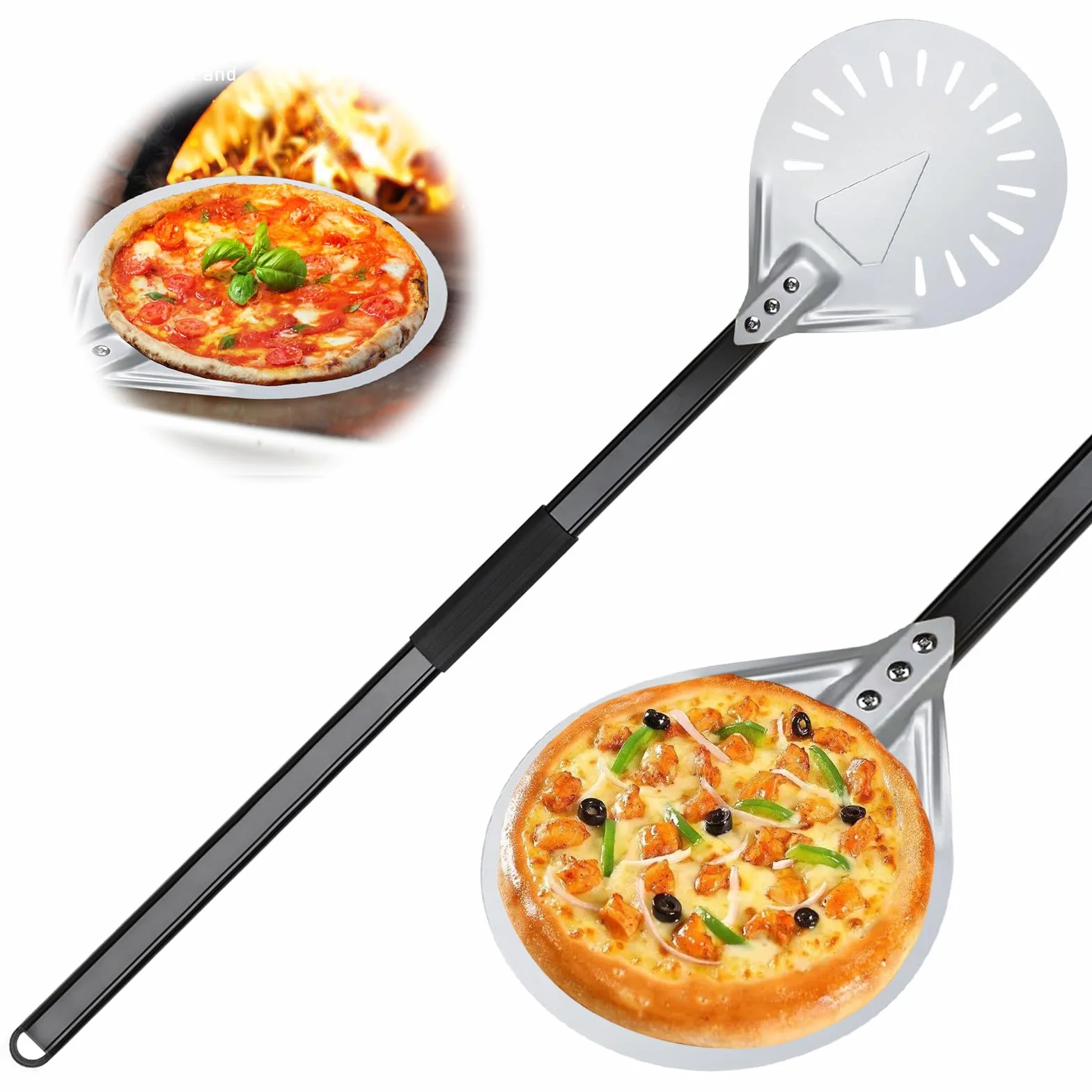 Łopata do pizzy, 8 cali 80 cm zdejmowany uchwyt, profesjonalna łopata do pizzy, twarda anodowana aluminiowa łopata do pizzy, profesjonalna łopatka do pizzy do chleba, pizzy