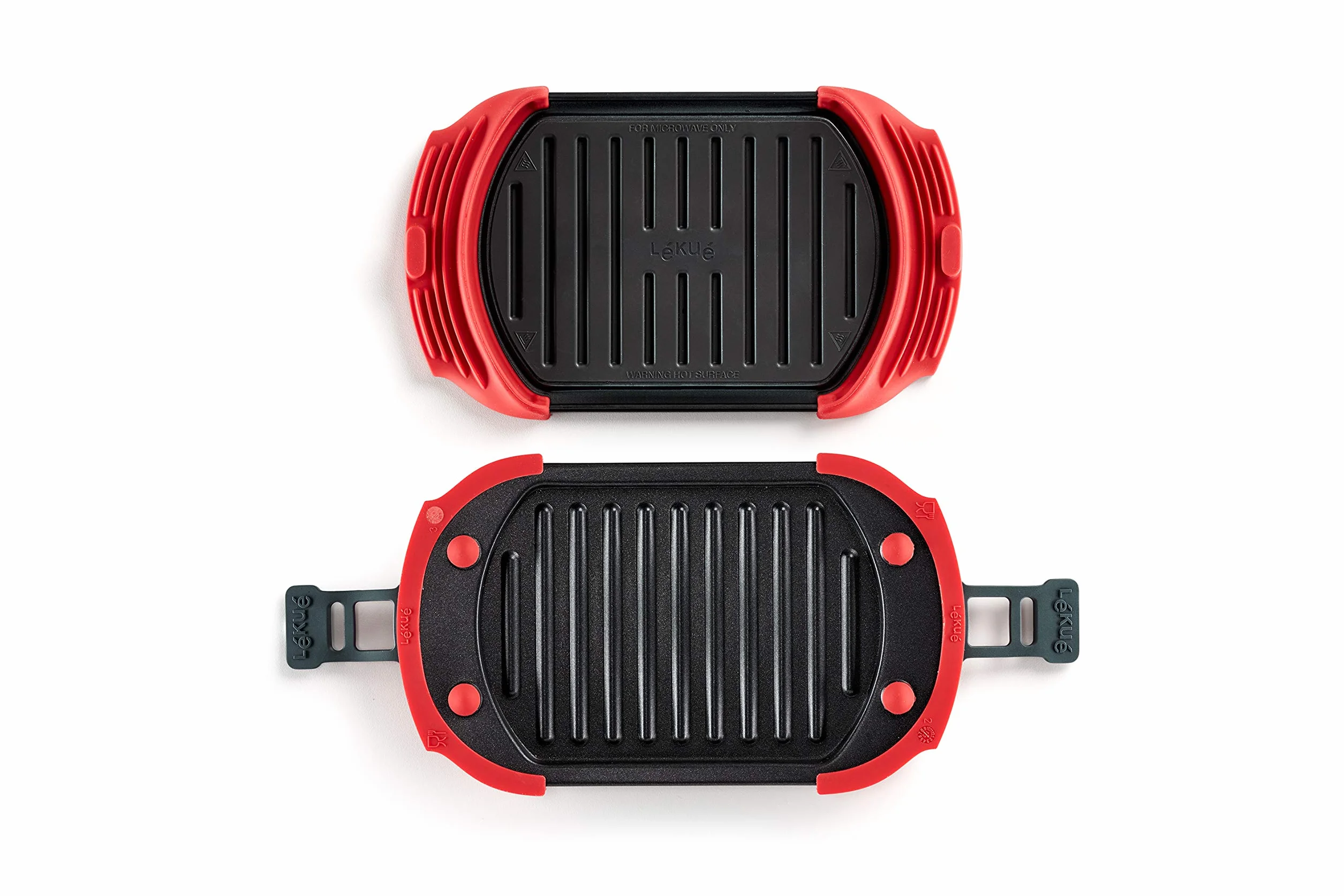 Lékué grill mikrofalowy opiekacz do kanapek prasa do panini 25,4 x 14 cm czerwony