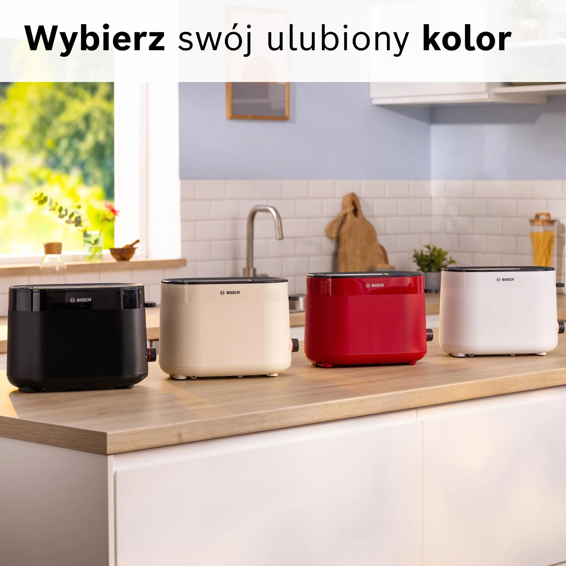 Bosch, toster, MyMoment, pojemnik na 2 kromki, podgrzewanie, rozmrażanie, ruszt na bułki, funkcja wysokiego podnoszenia, automatyczne wyłączanie, biały, TAT2M121