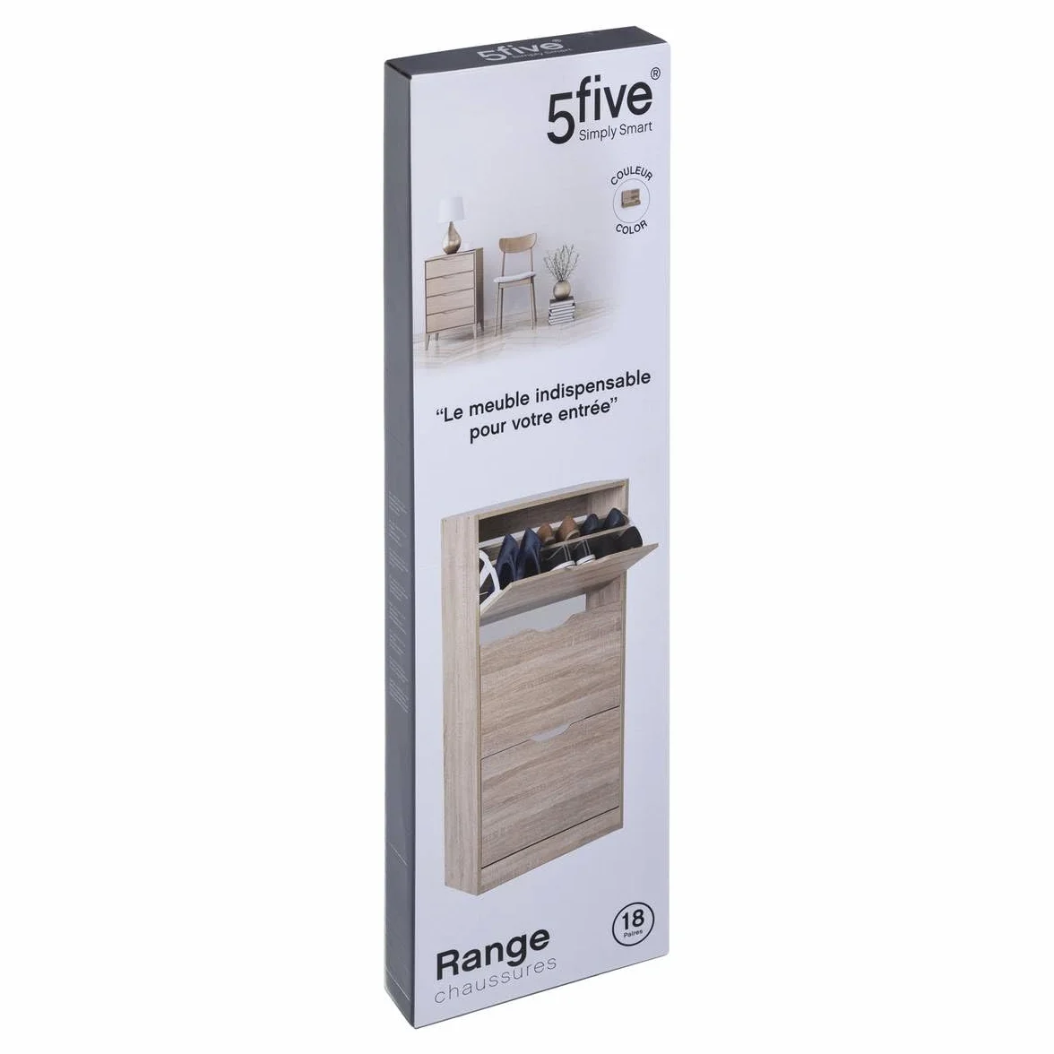 5 five simply smart Stojak na buty z 3 szufladami z efektem naturalnego dębu, drewno, cm