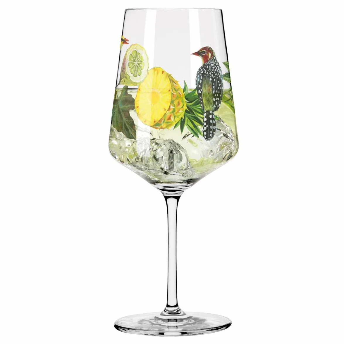 RITZENHOFF 2931005 Kieliszek do aperitifu 500 ml - Seria Sommerrosa - Motyw nr 5 z kwiatami, ptakiem - Made in Germany
