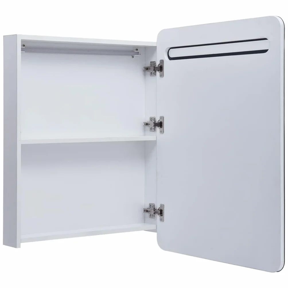 vidaXL Szafka łazienkowa z lustrem i LED, 60 x 11 x 80 cm