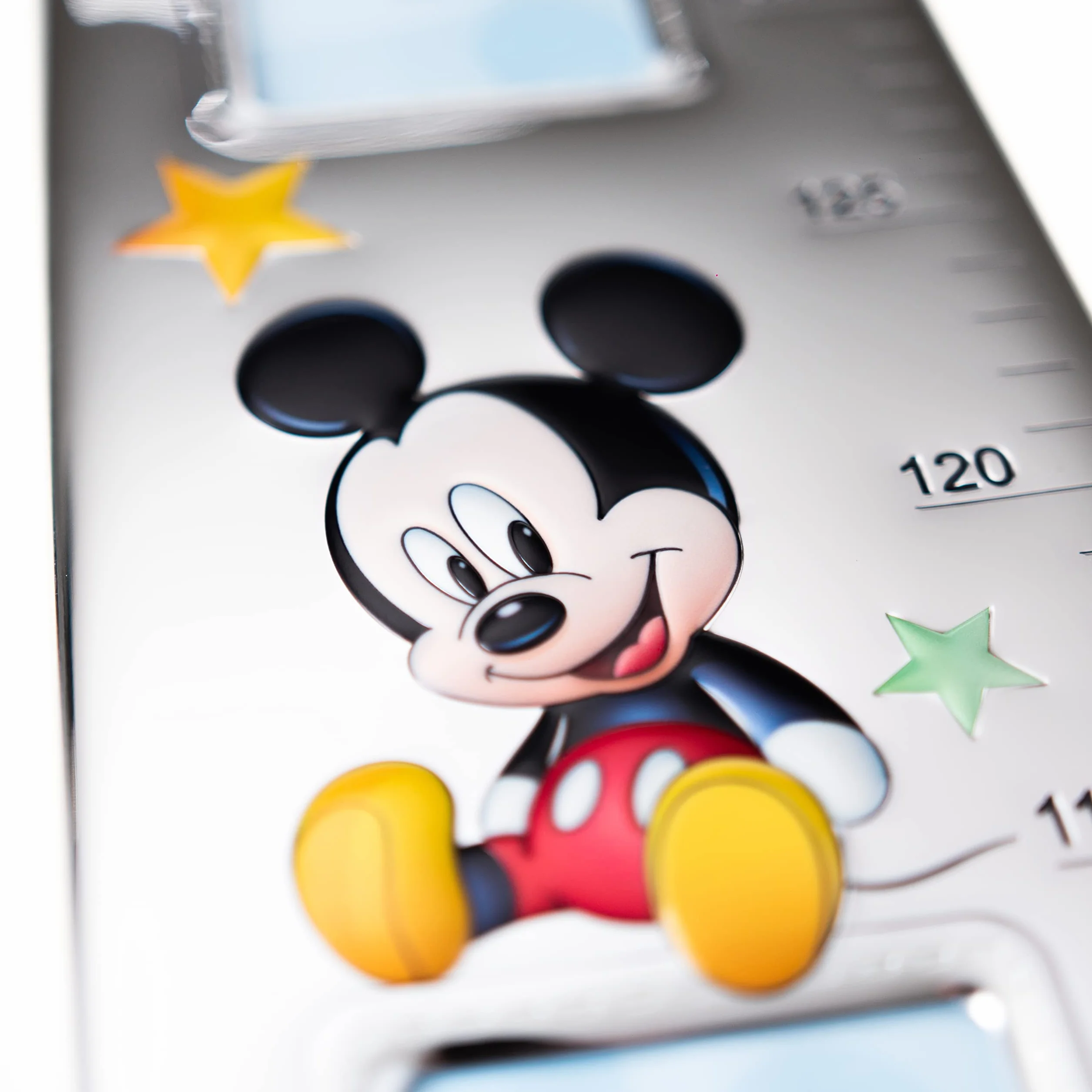 Disney Micky Micky Metro dla dzieci, montaż na ścianie, pomysł na prezent do pokoju dziecięcego, z ramką na zdjęcia, kolor srebrny