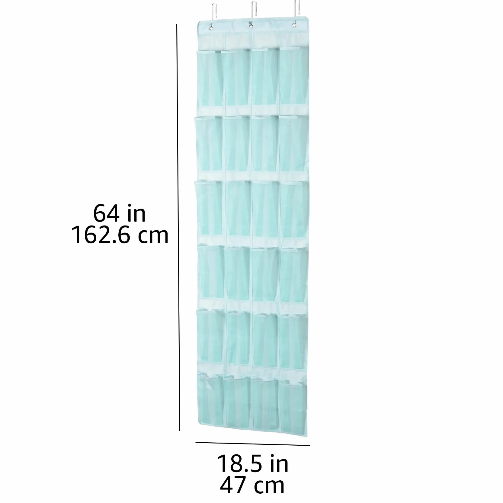 Amazon Basics Organizer na drzwi 24 kieszenie 47 x 6,3 x 165 cm jadeitowo zielony