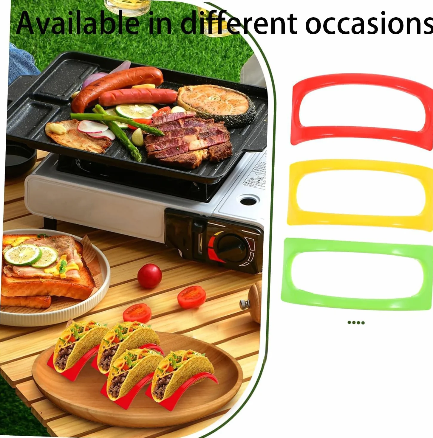 Taco stojak, taco miseczki z twardego plastiku, taco shell, stojak taco, do restauracji, domu, 12 sztuk