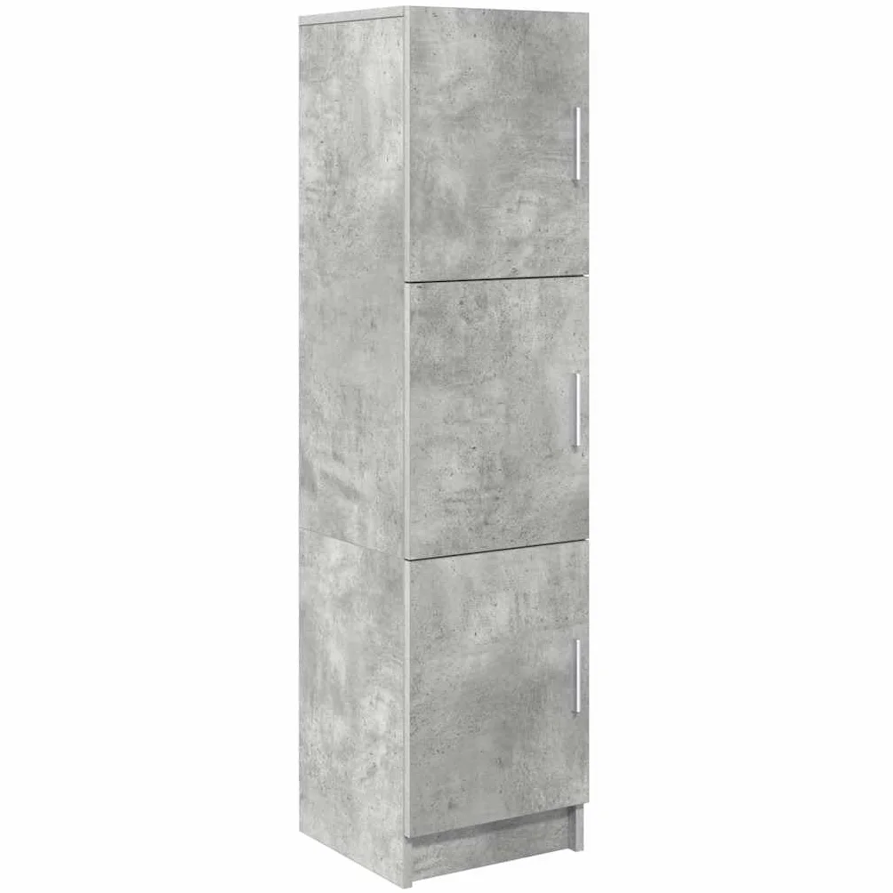 2-częściowy zestaw biurka betonowego z materiału drewnopochodnego z wysoką szafką 133,5 x 50 x 124 cm, drzwi na zawiasy, miejsce do przechowywania do biura, biura, laptopa, monitora