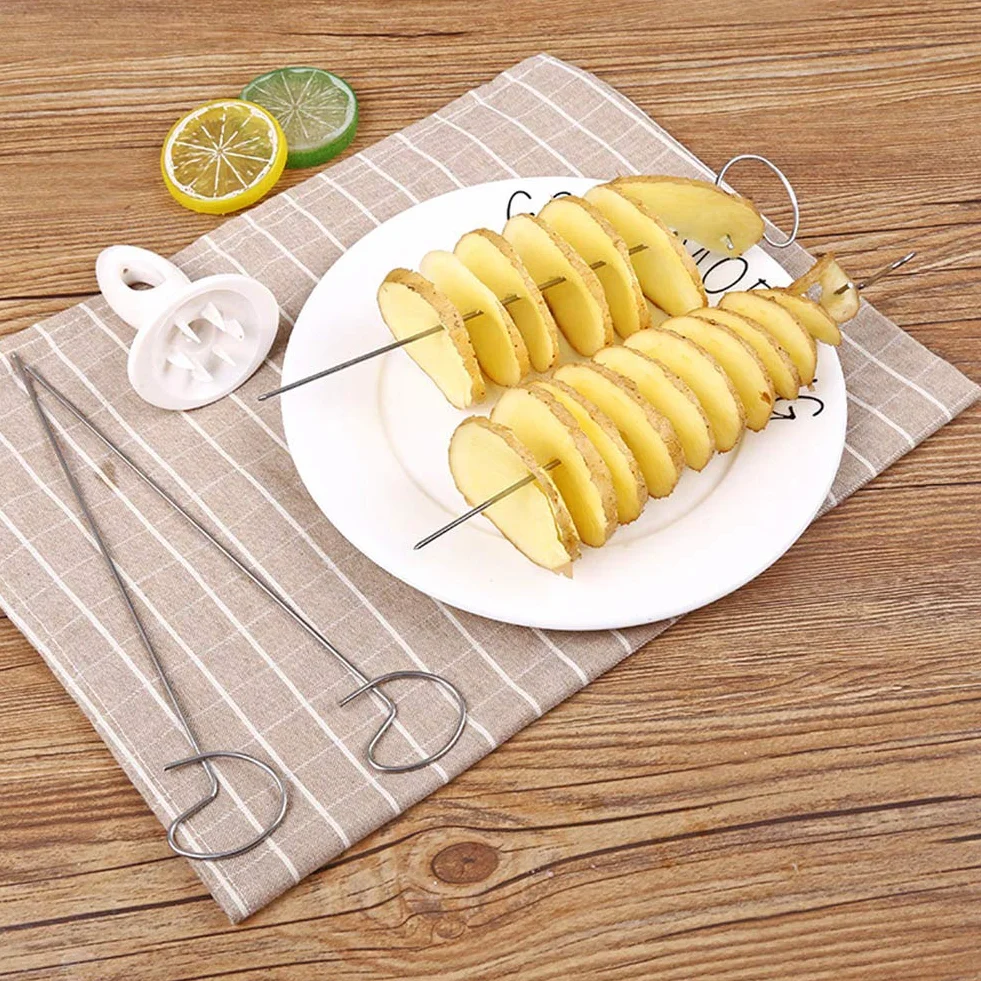 Tornado Spiralna Krajalnica do Ziemniaków Ręczna Krajalnica do Smażenia Warzyw Spiralizer Chips Maker DIY Ręczna Spiralizator do Warzyw Twister Tarka Obieraczki Krajalnice (Jak pokazano)