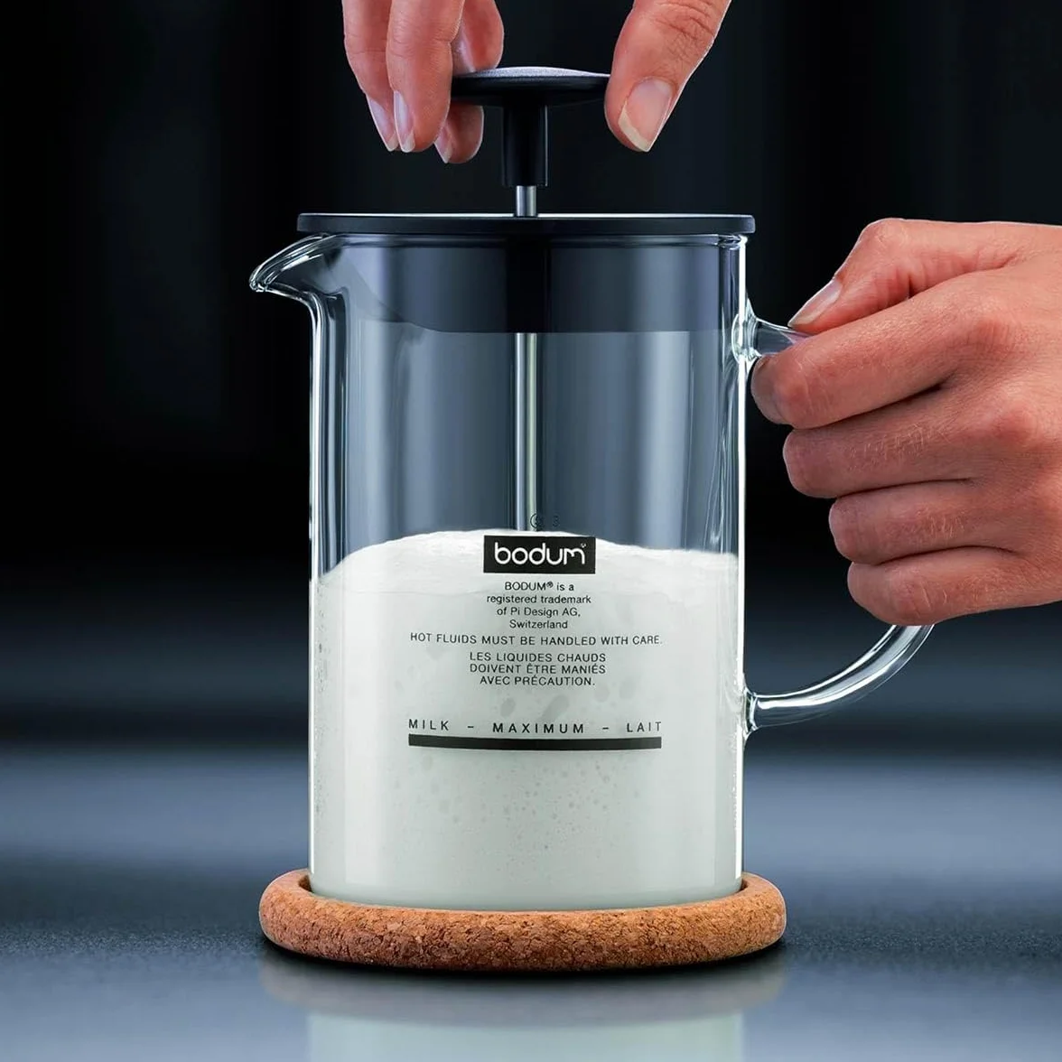 Bodum 1446-01 Latteo Spieniacz Do Mleka Z Uchwytem Szklanym 0.25L Czarny/Przezroczysty