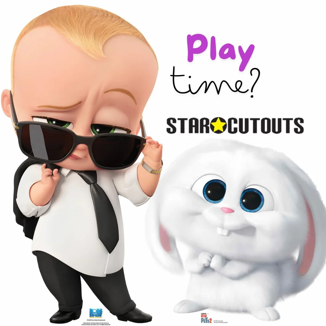 STAR CUTOUTS SC4035 Theodore Lindsey Ted Templeton Jr. Official Boss Baby Family Business Kartonowe wycięcie małe, niebieskie